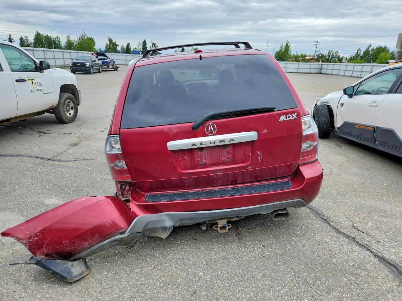 2005 Acura Mdx Touring Red vin: 2HNYD18665H516639