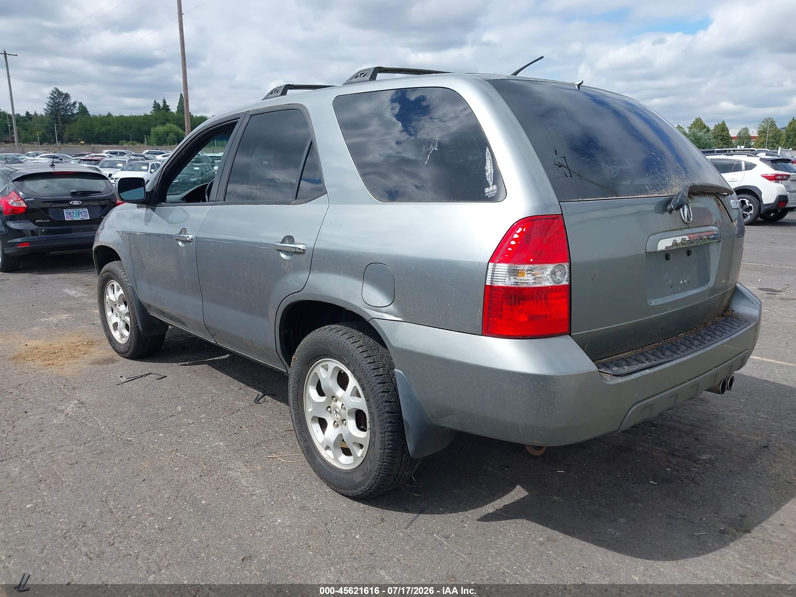 2002 Acura Mdx Gray vin: 2HNYD18672H508271
