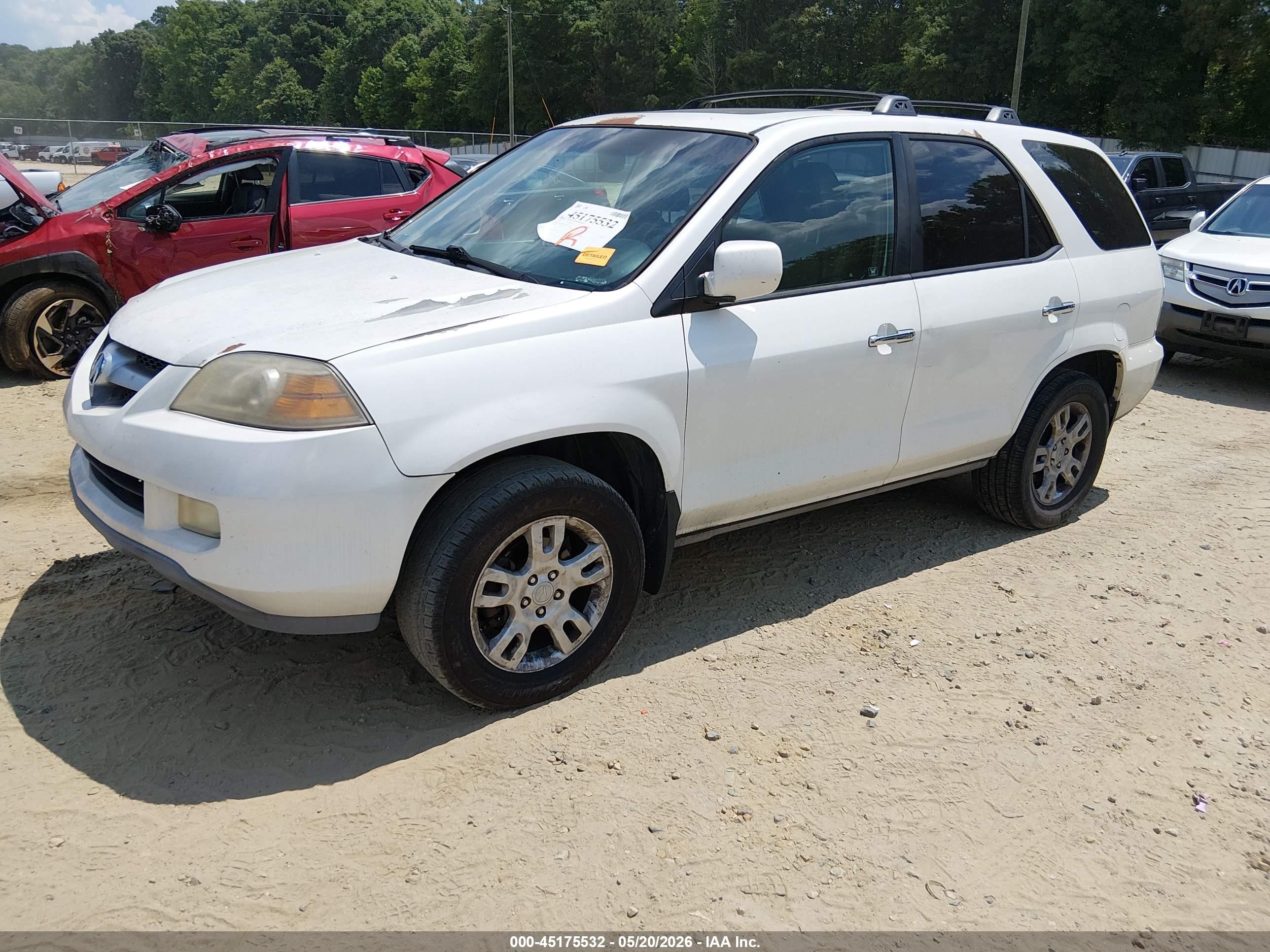 2006 Acura Mdx   White vin: 2HNYD18686H532472