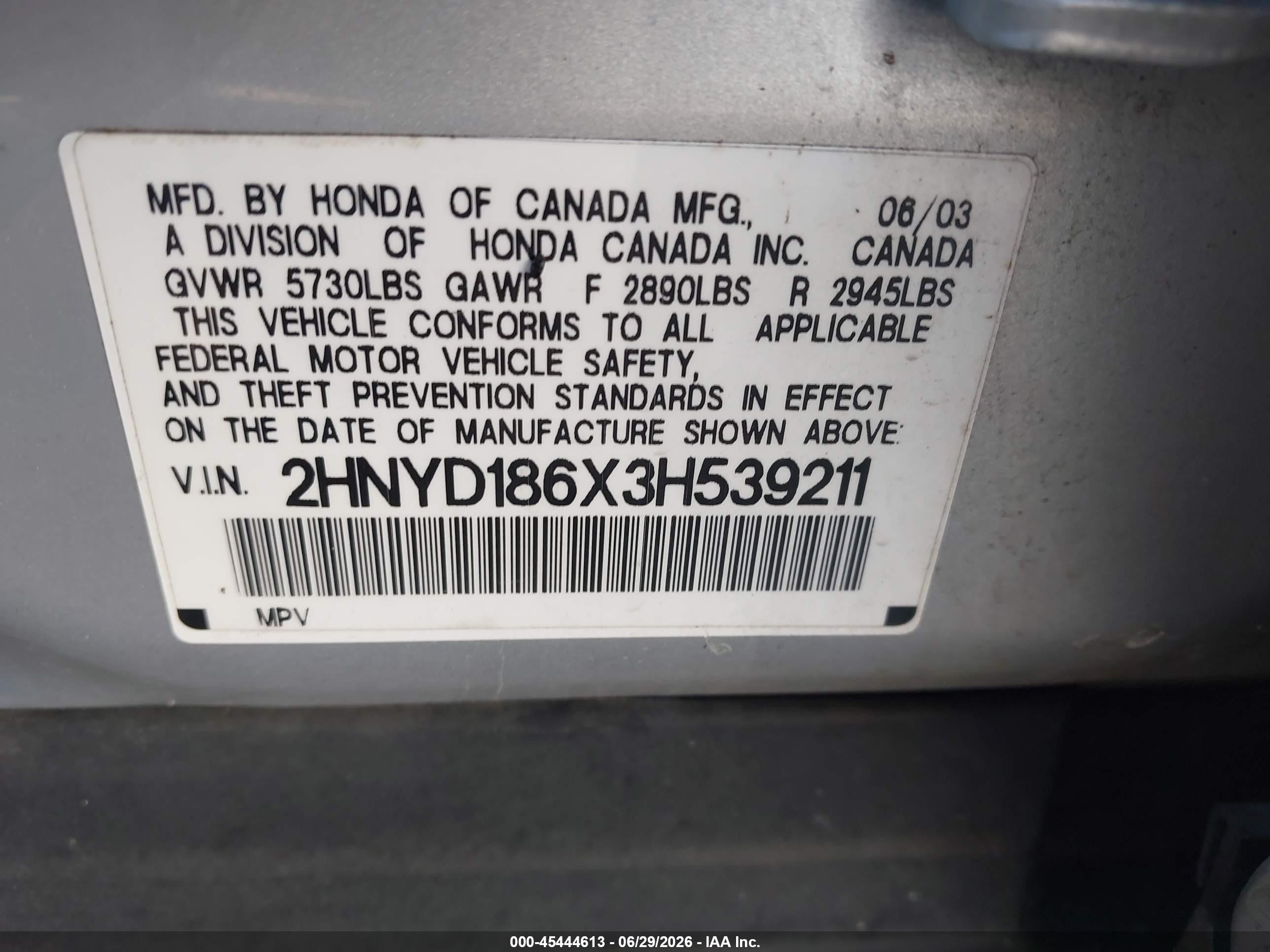 2003 Acura Mdx   Silver vin: 2HNYD186X3H539211