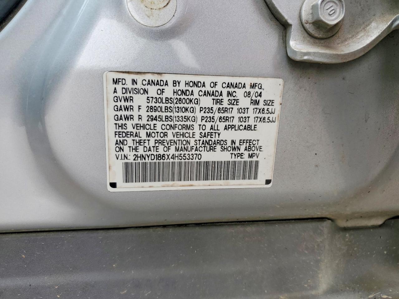 2004 Acura Mdx Touring Серебряный vin: 2HNYD186X4H553370