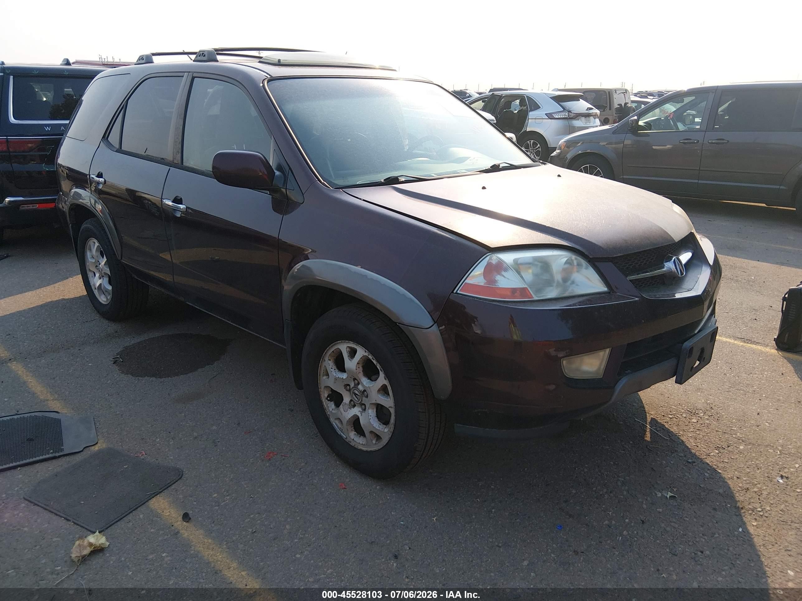 2001 Acura Mdx   Purple vin: 2HNYD18831H543437