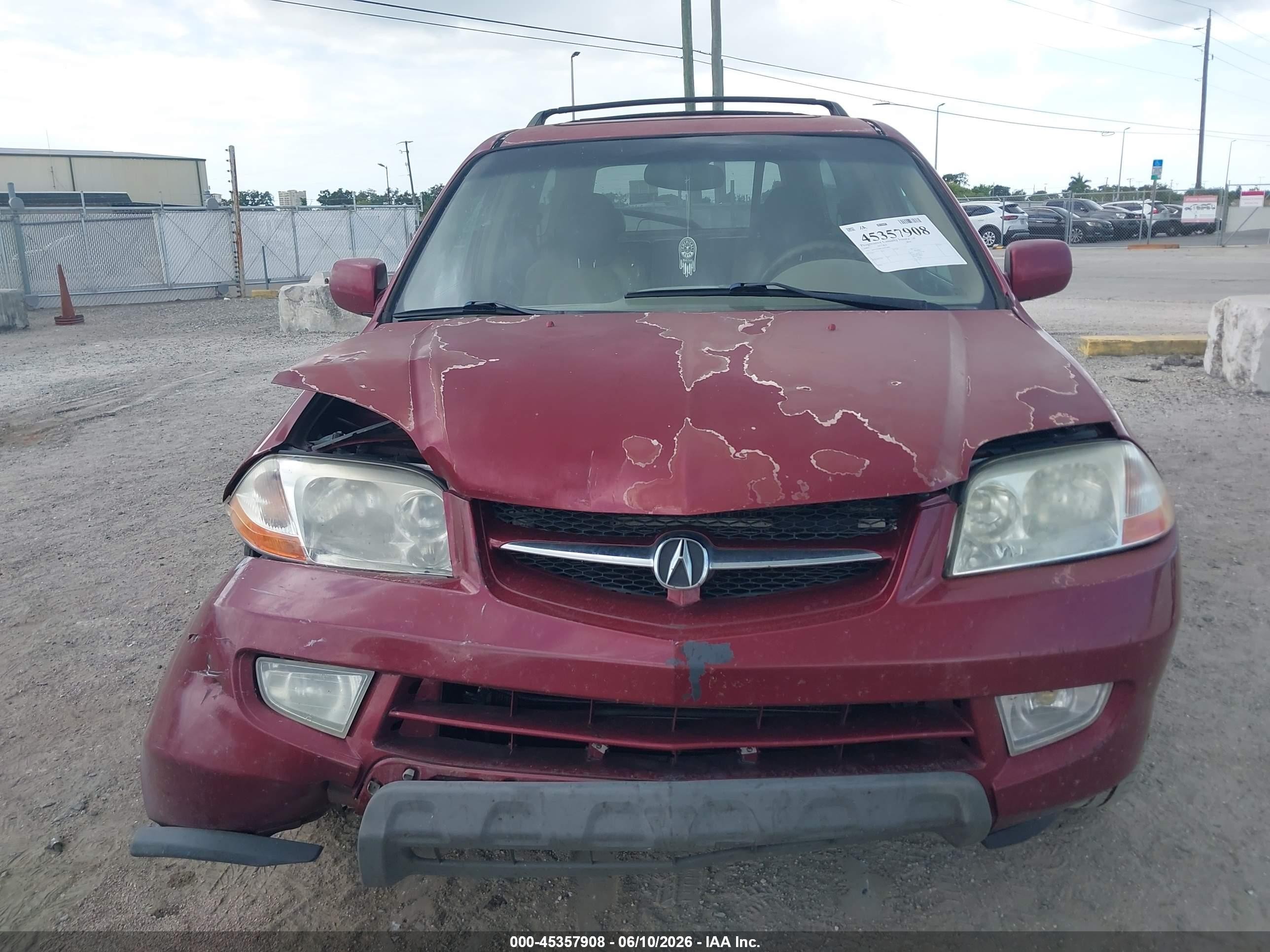 2002 Acura Mdx   Red vin: 2HNYD18832H501805