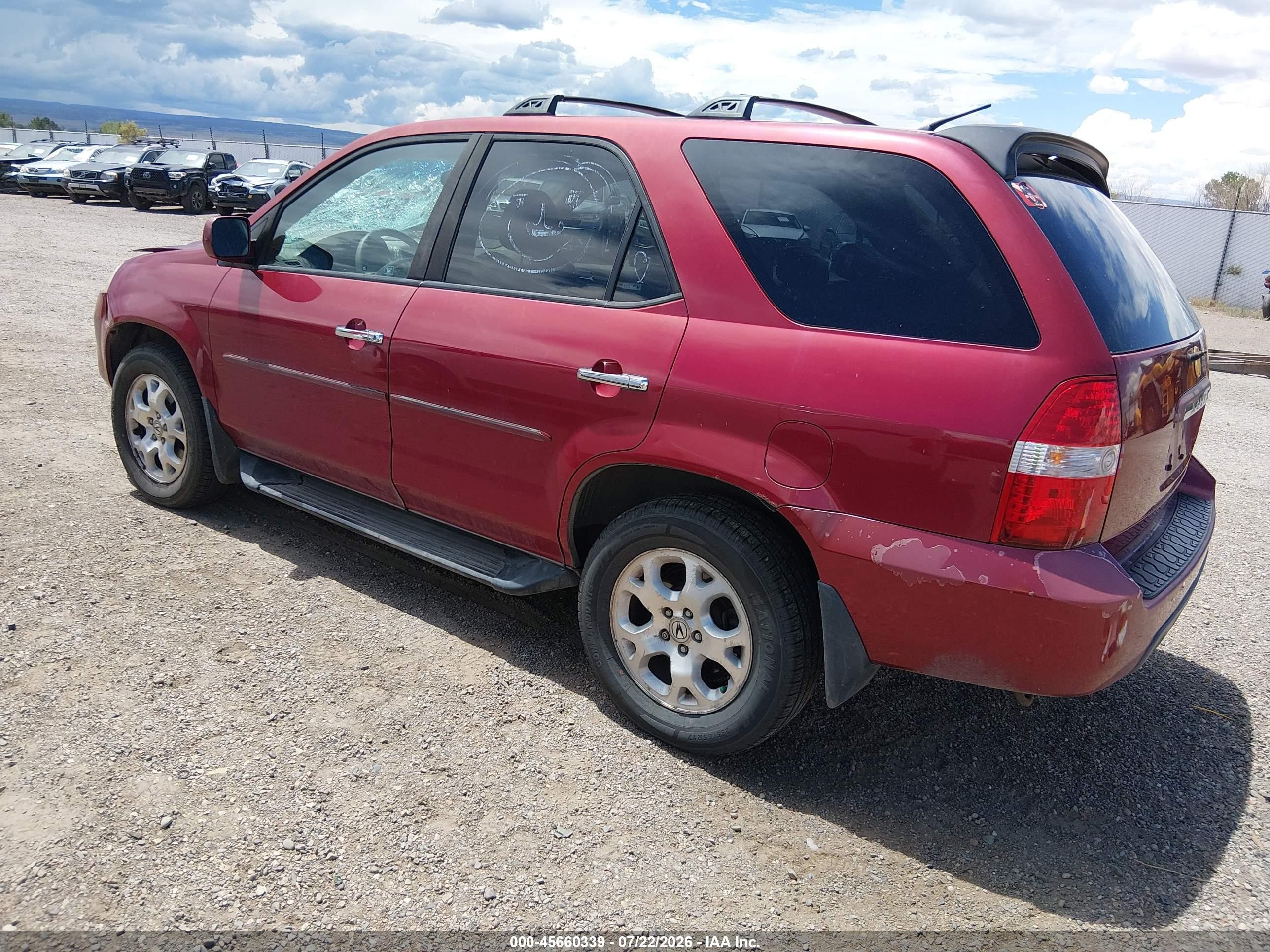 2002 Acura Mdx   Красный vin: 2HNYD18842H539608