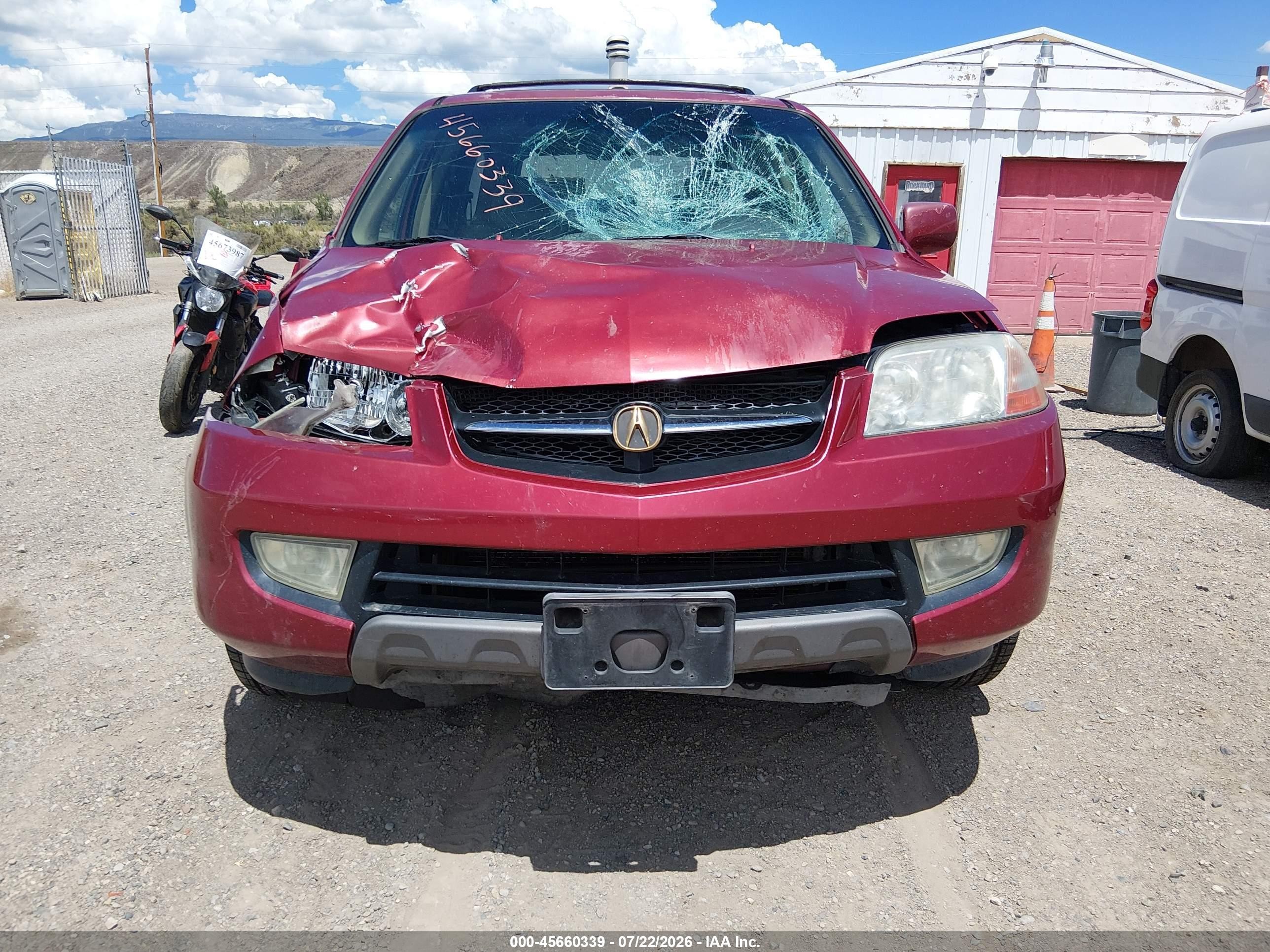 2002 Acura Mdx   Красный vin: 2HNYD18842H539608