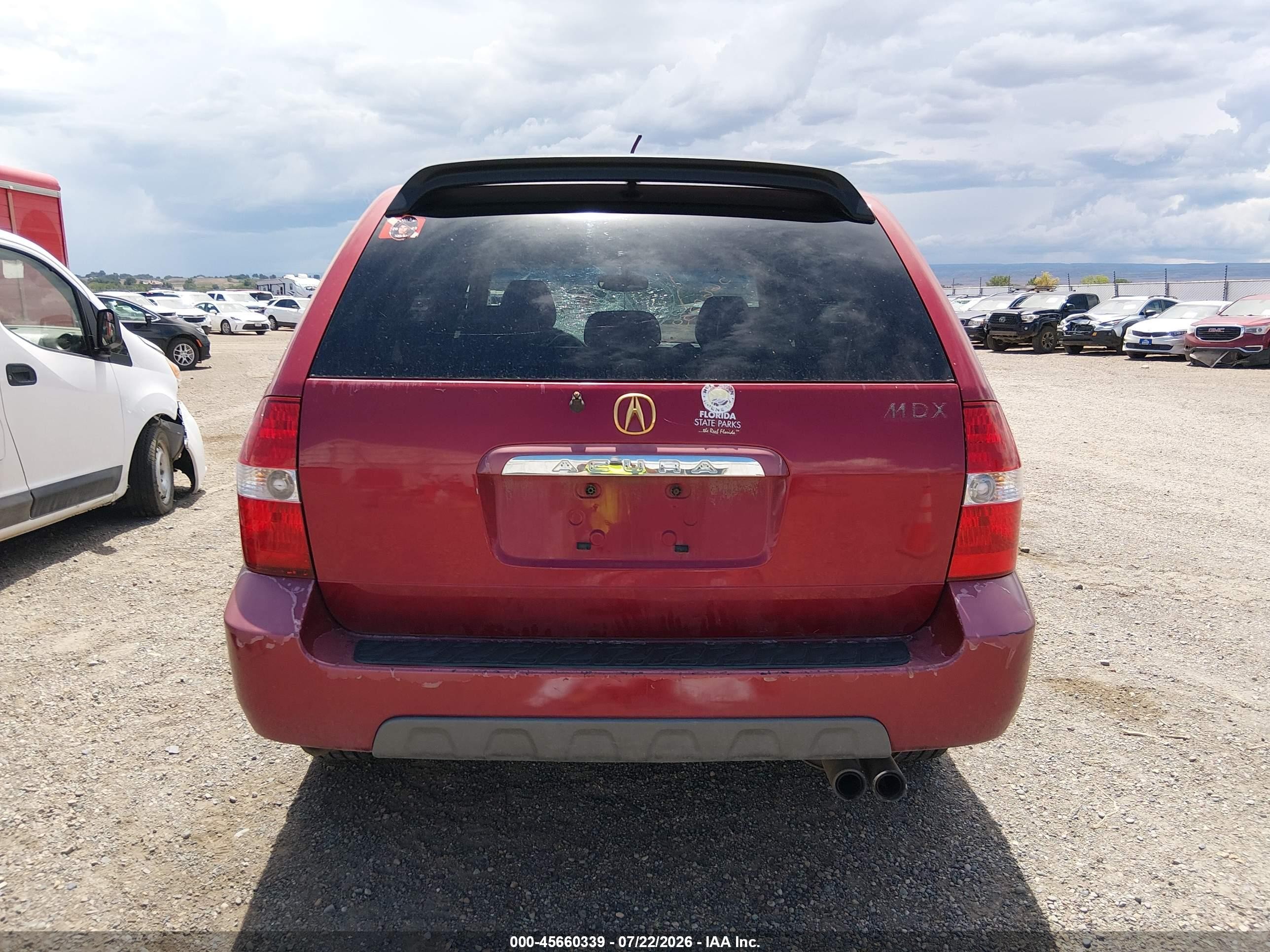 2002 Acura Mdx   Красный vin: 2HNYD18842H539608