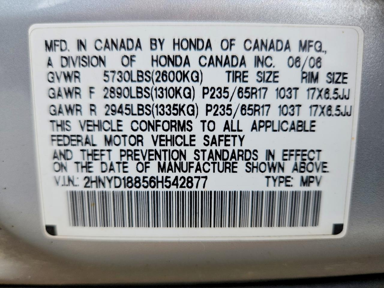 2006 Acura Mdx Touring Silver vin: 2HNYD18856H542877