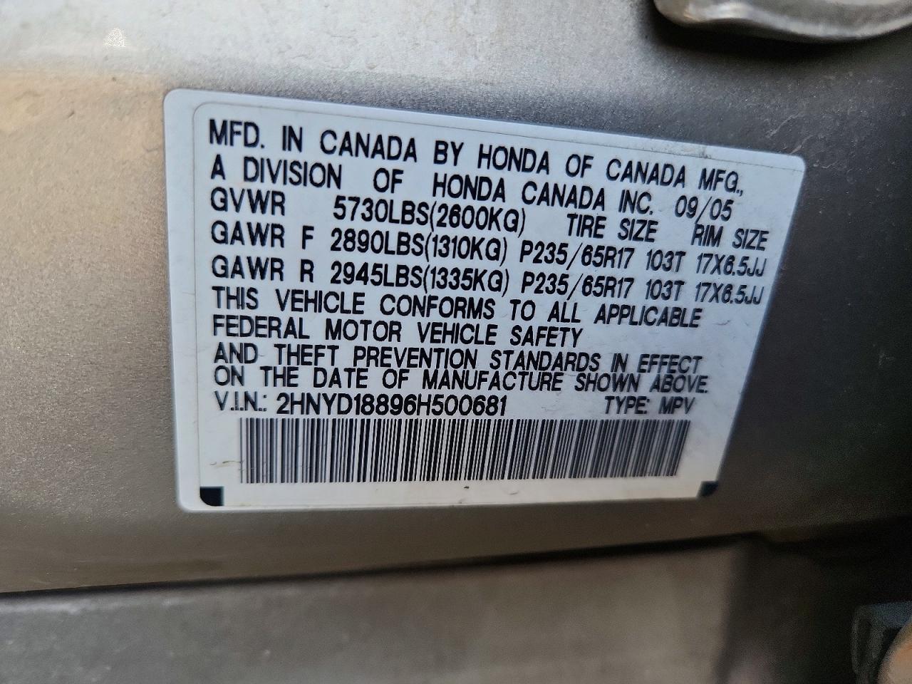 2006 Acura Mdx Touring Tan vin: 2HNYD18896H500681