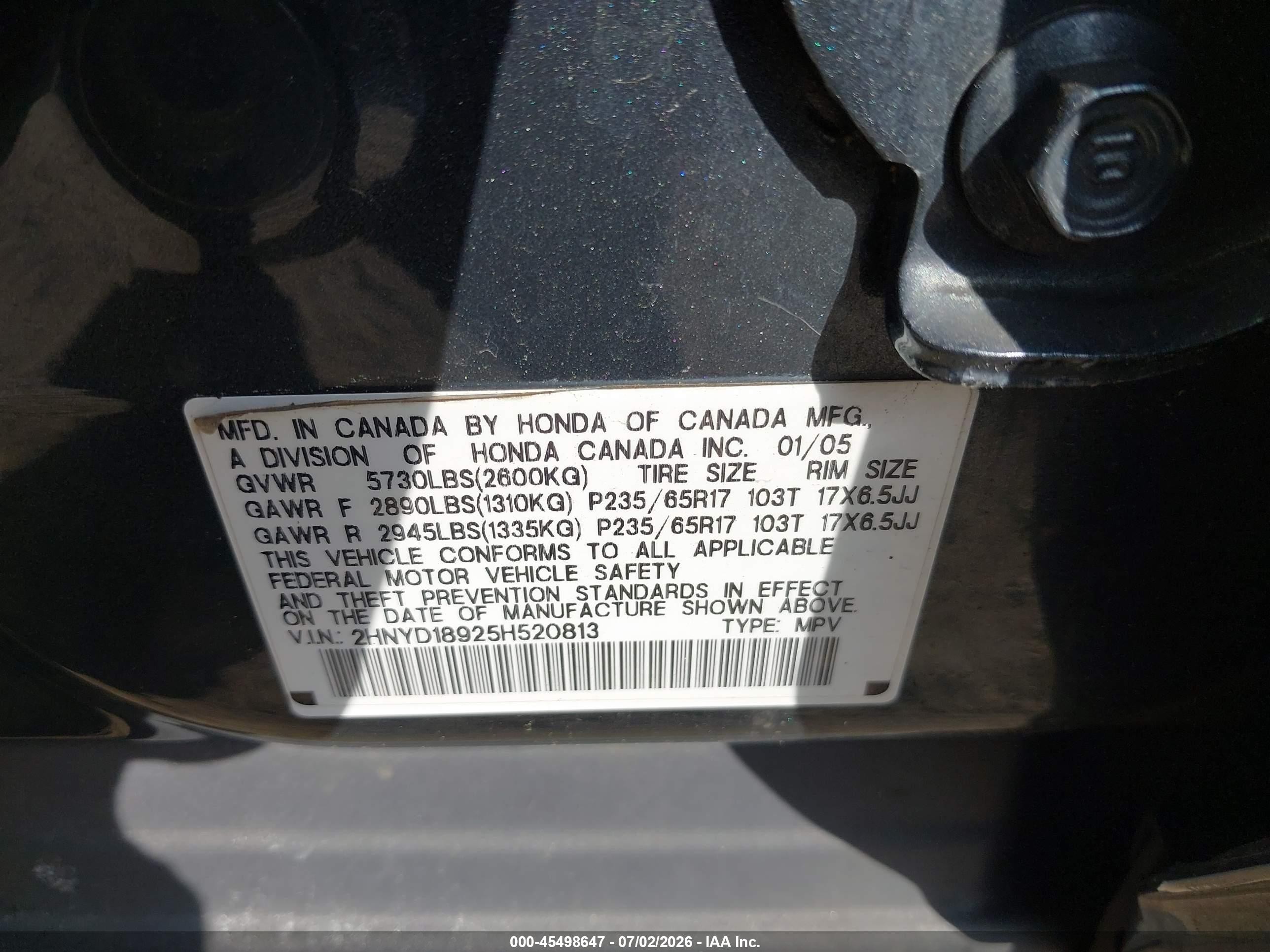 2005 Acura Mdx   Gray vin: 2HNYD18925H520813