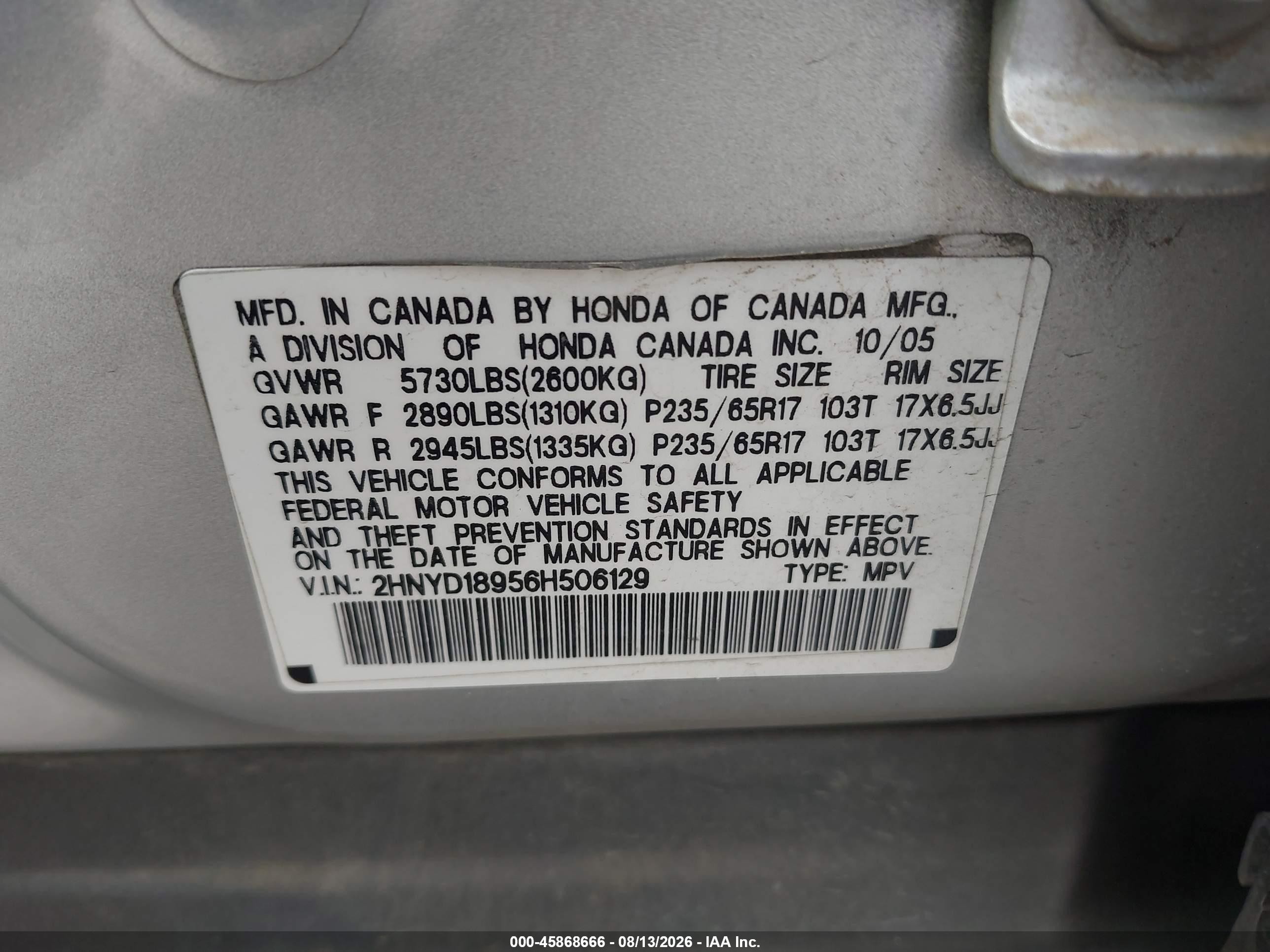 2006 Acura Mdx   Silver vin: 2HNYD18956H506129