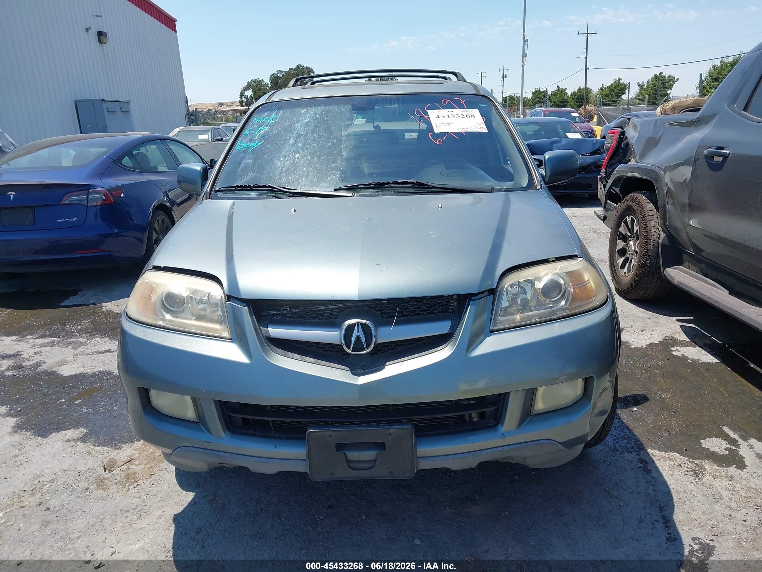 2006 Acura Mdx Light Blue vin: 2HNYD18966H536126