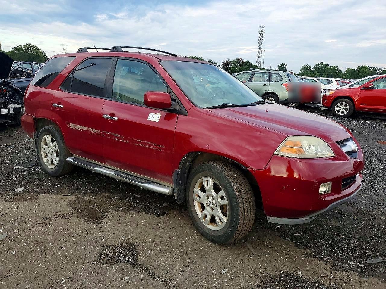 2004 Acura Mdx Touring Red vin: 2HNYD18974H545317