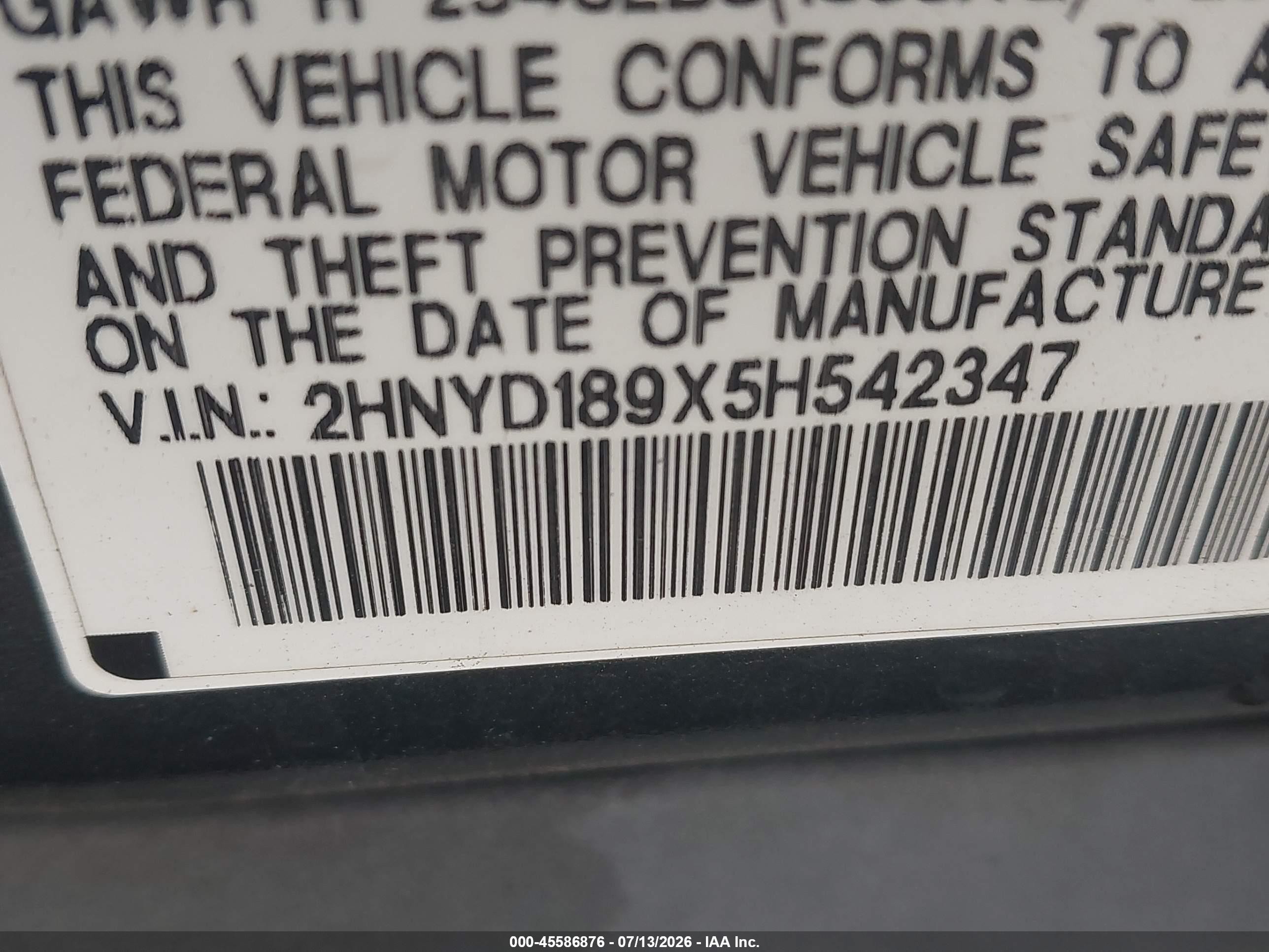 2005 Acura Mdx   Gray vin: 2HNYD189X5H542347