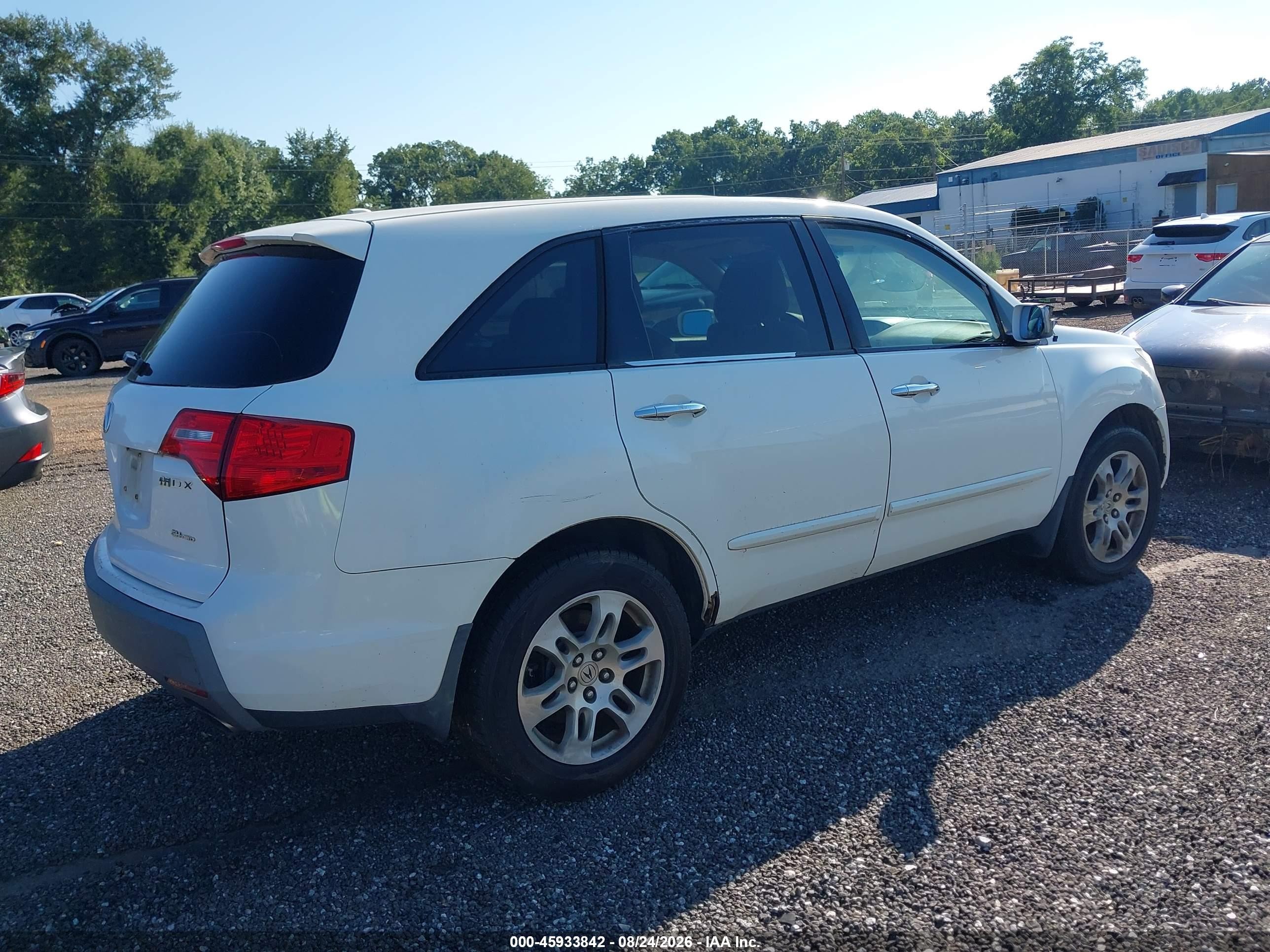 2007 Acura Mdx   White vin: 2HNYD28217H501939