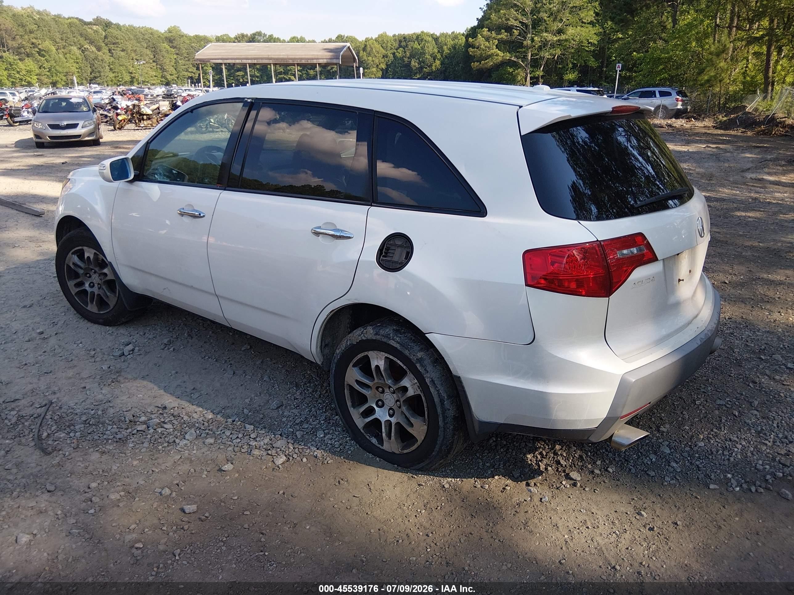 2007 Acura Mdx   White vin: 2HNYD28217H543477