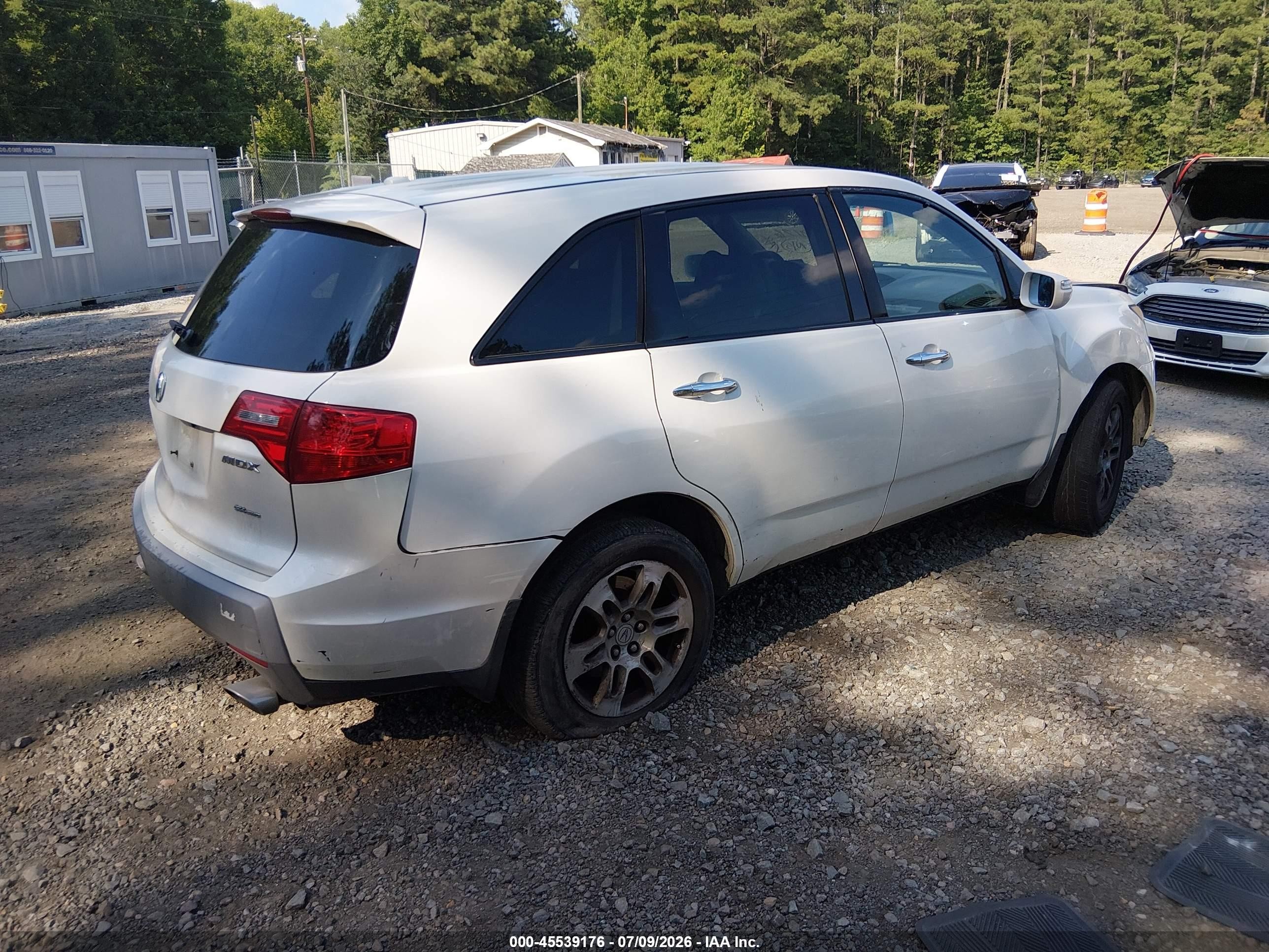 2007 Acura Mdx   White vin: 2HNYD28217H543477