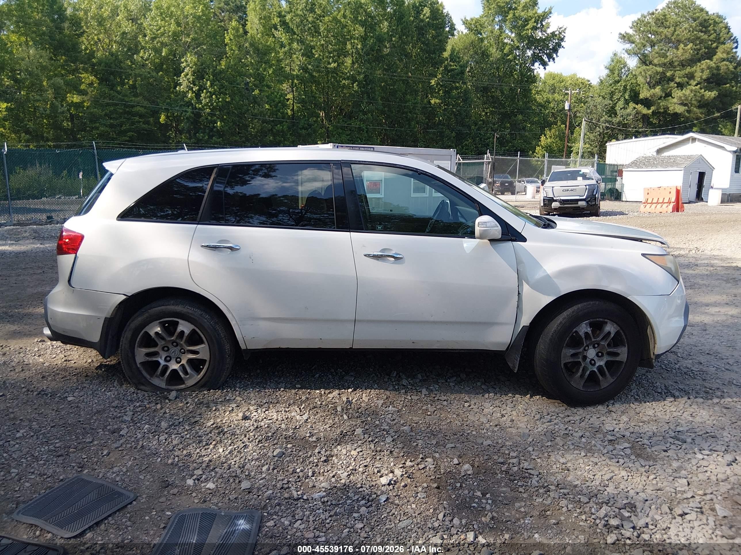 2007 Acura Mdx   White vin: 2HNYD28217H543477