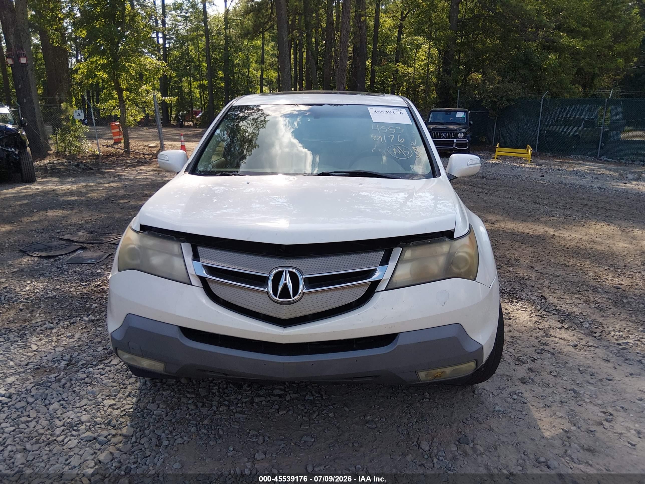 2007 Acura Mdx   White vin: 2HNYD28217H543477