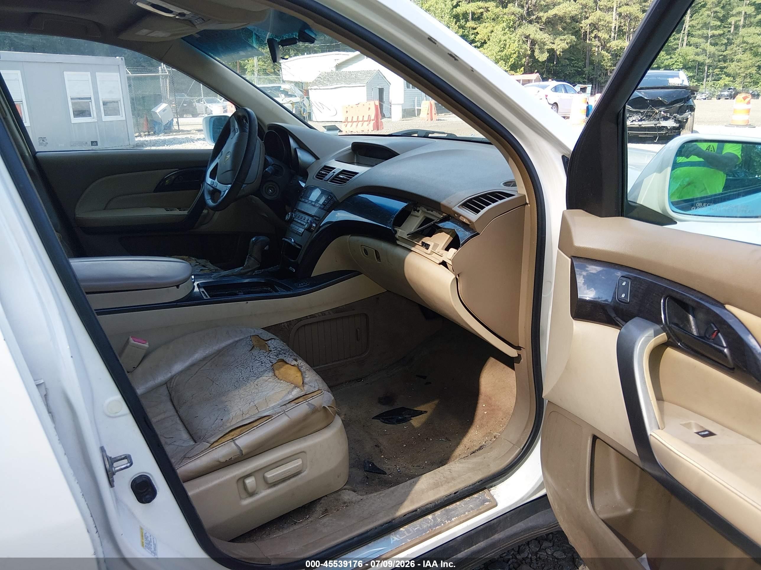 2007 Acura Mdx   White vin: 2HNYD28217H543477
