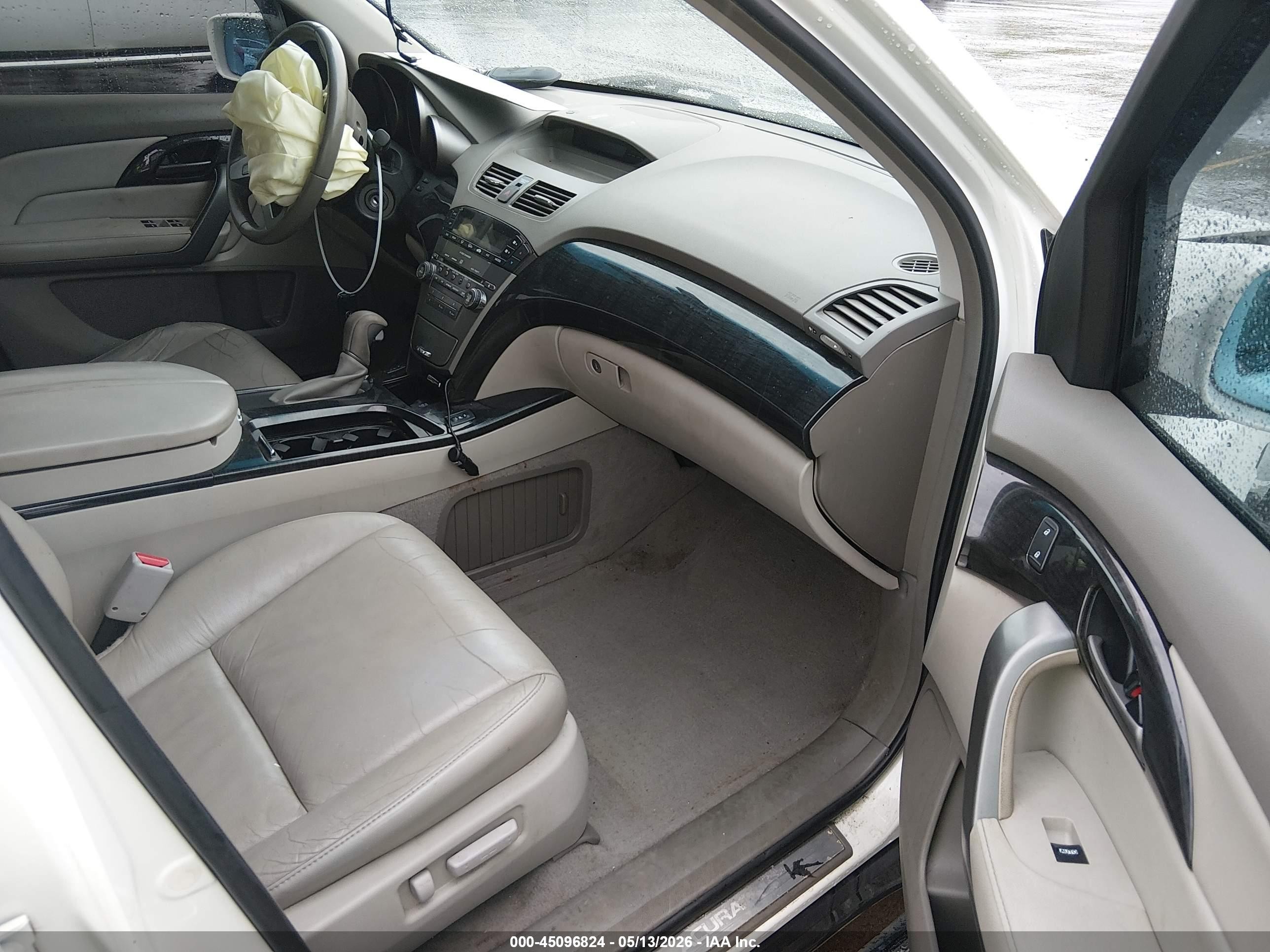 2009 Acura Mdx   White vin: 2HNYD28229H524892