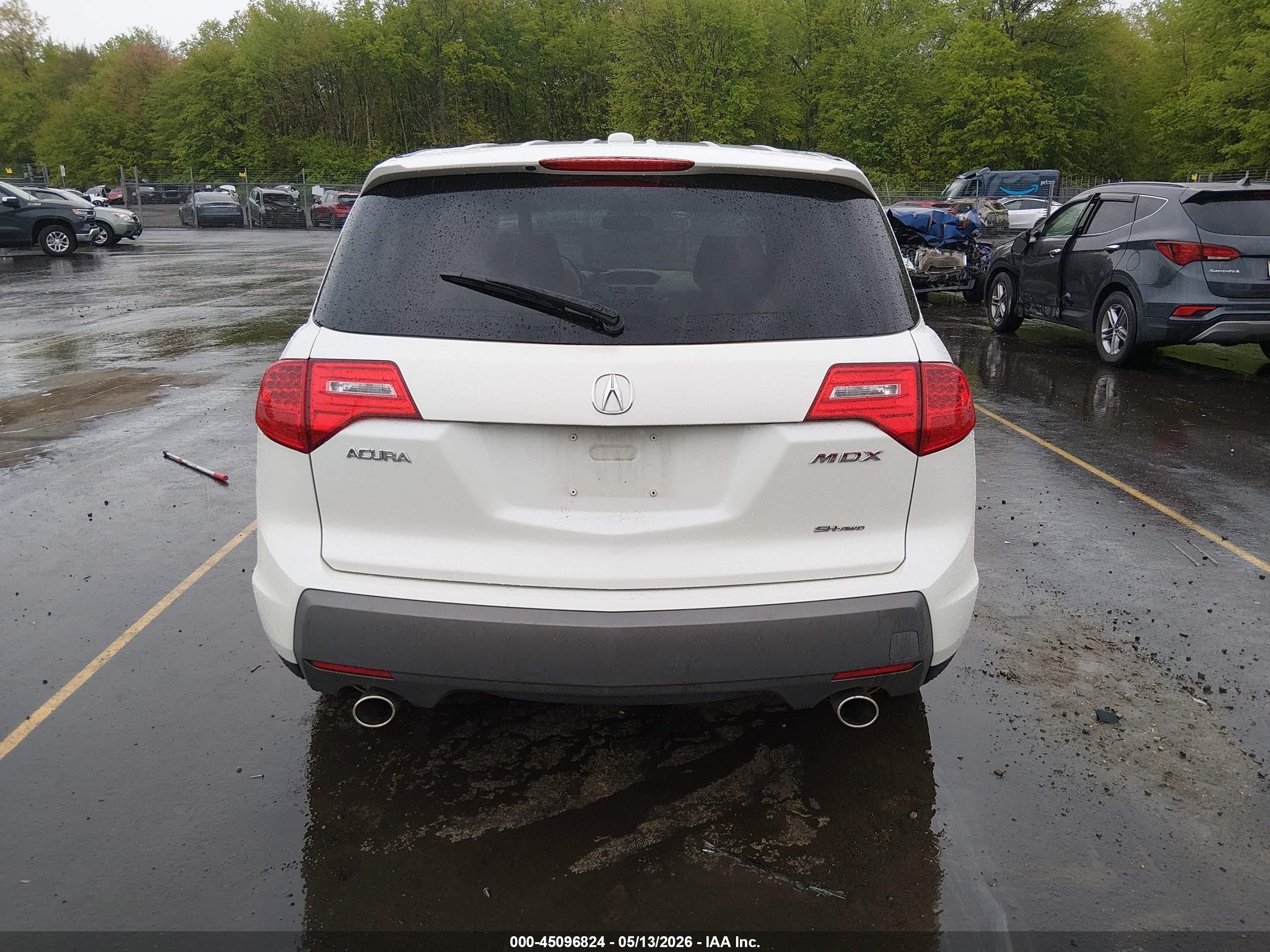 2009 Acura Mdx   White vin: 2HNYD28229H524892