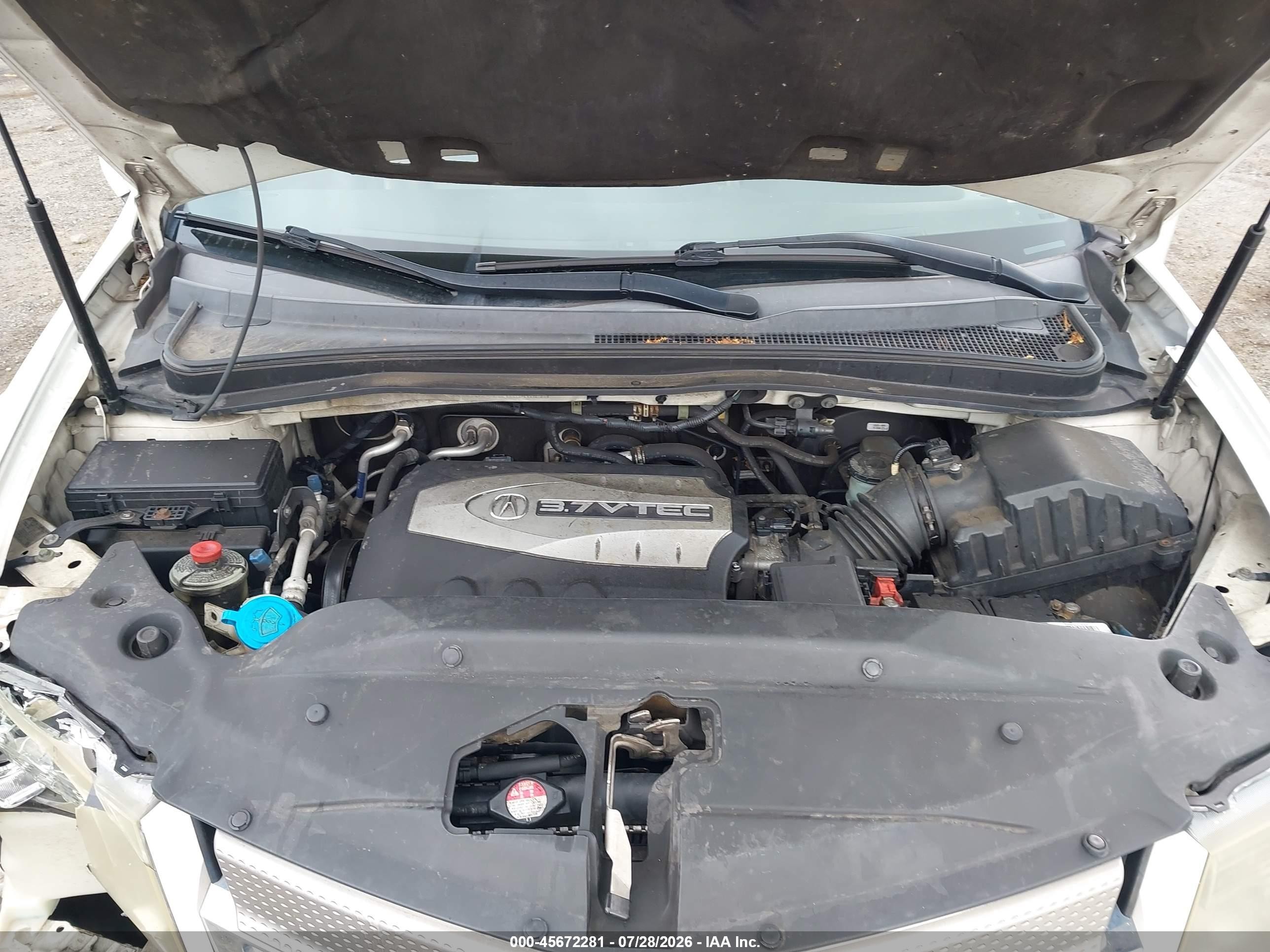 2007 Acura Mdx   White vin: 2HNYD28237H545473