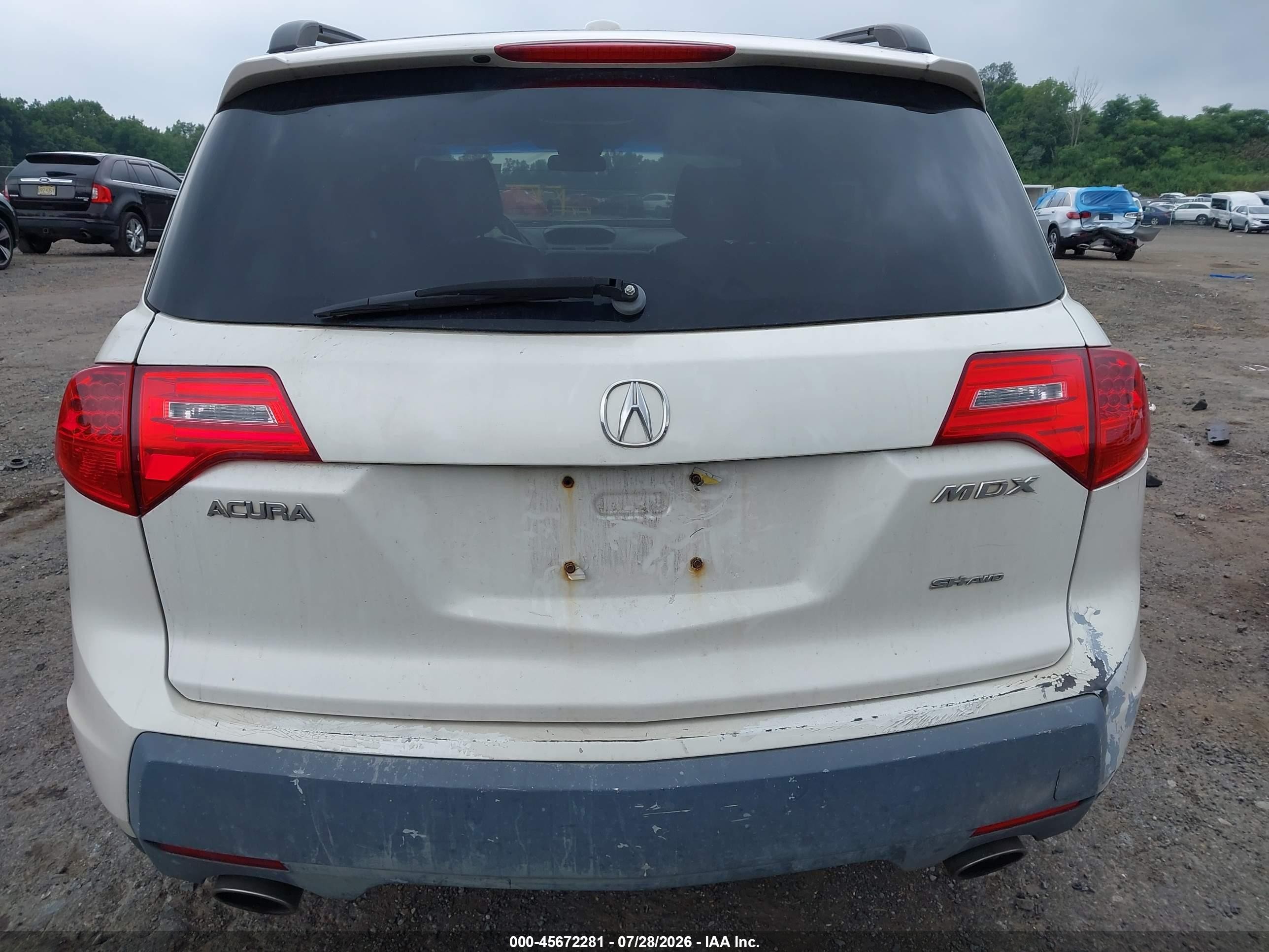 2007 Acura Mdx   White vin: 2HNYD28237H545473
