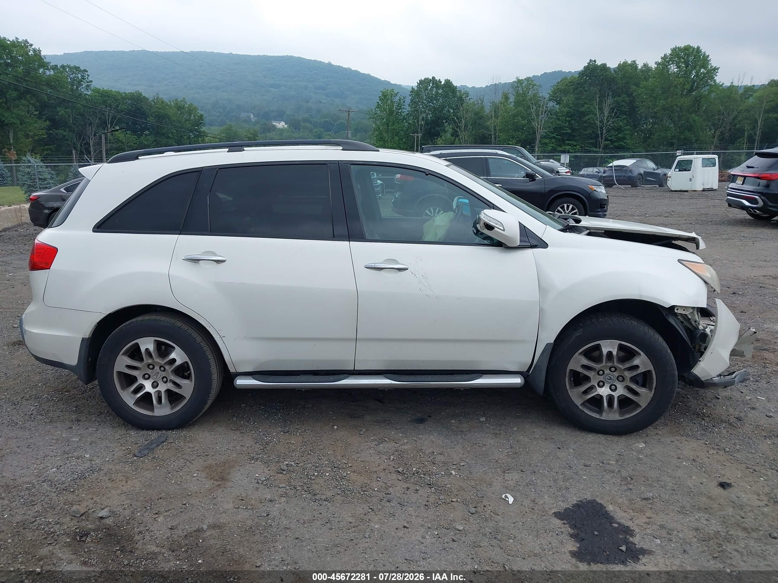 2007 Acura Mdx   White vin: 2HNYD28237H545473