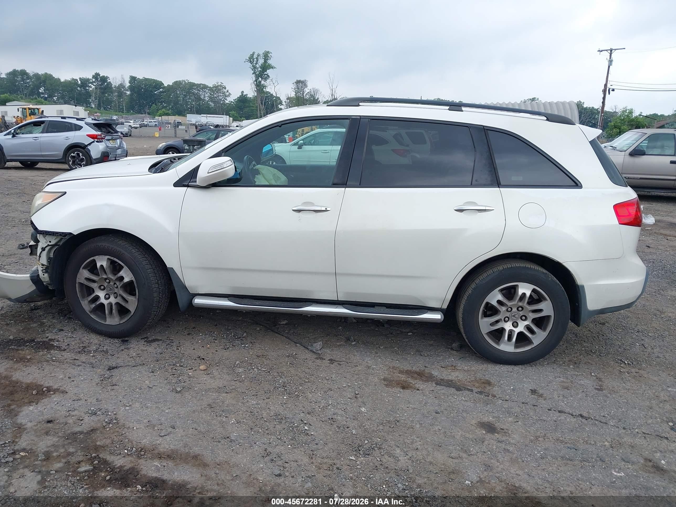 2007 Acura Mdx   White vin: 2HNYD28237H545473
