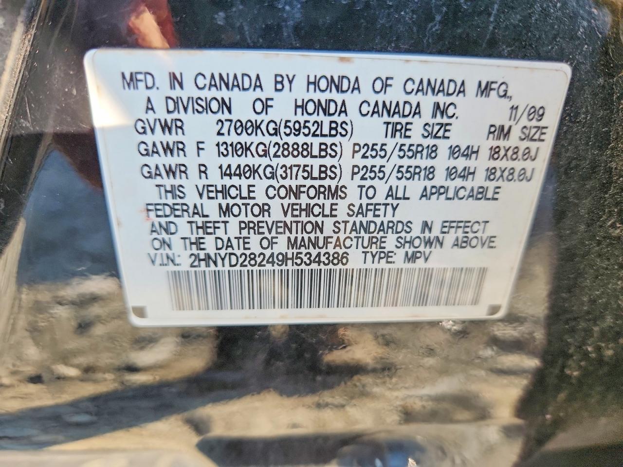 2009 Acura Mdx Black vin: 2HNYD28249H534386