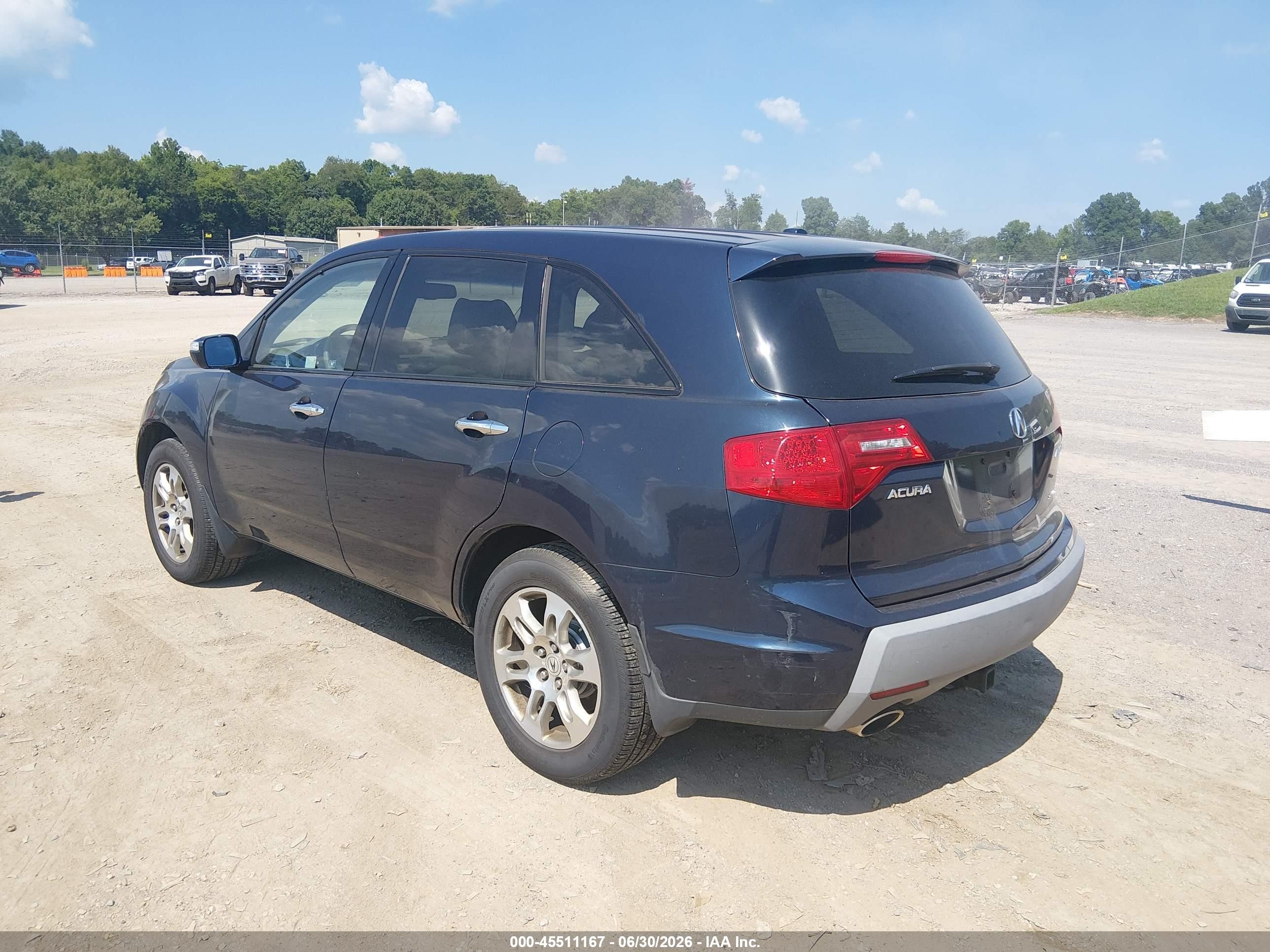 2009 Acura Mdx   Синий vin: 2HNYD28259H513594