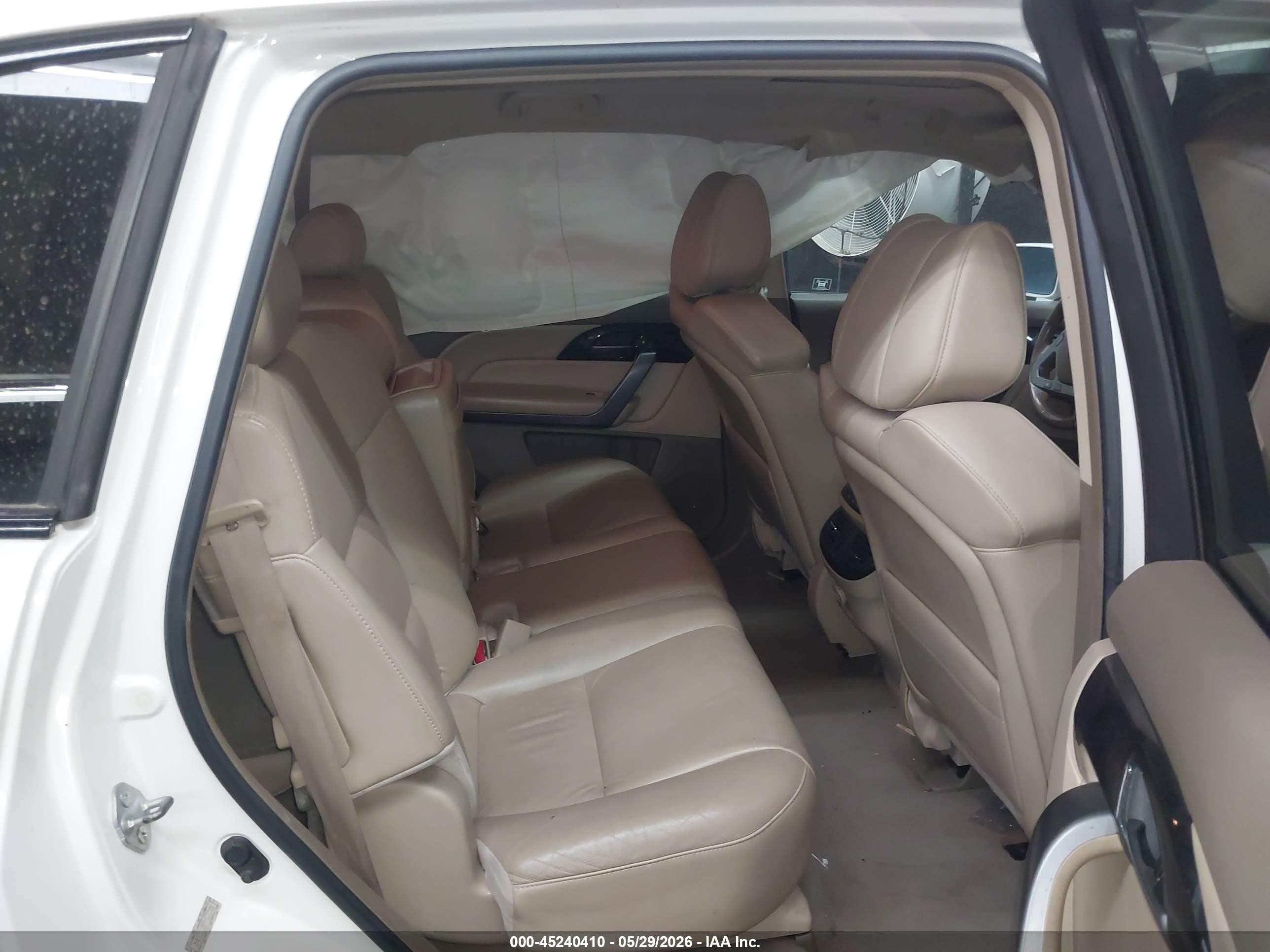 2009 Acura Mdx   White vin: 2HNYD28259H520108
