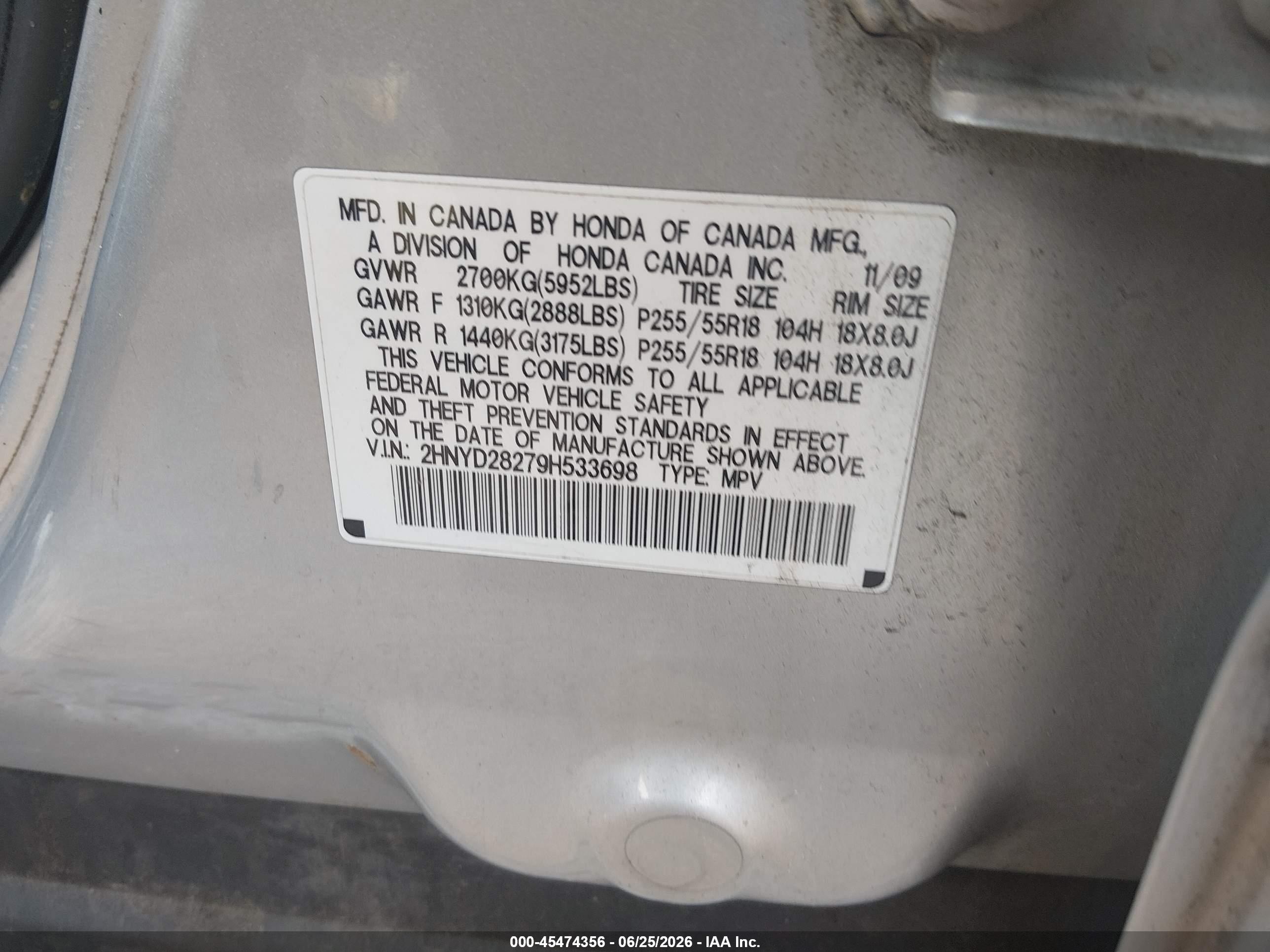2009 Acura Mdx   Silver vin: 2HNYD28279H533698