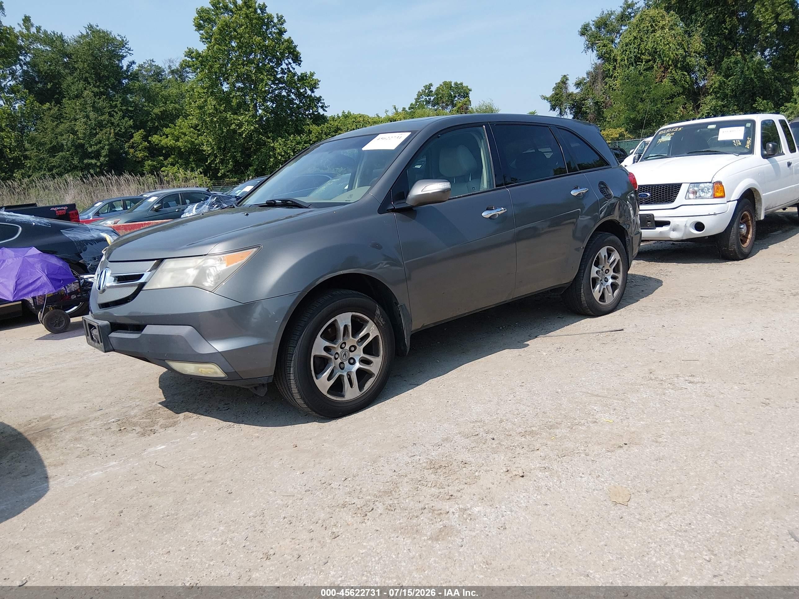 2007 Acura Mdx   Gray vin: 2HNYD28287H529043