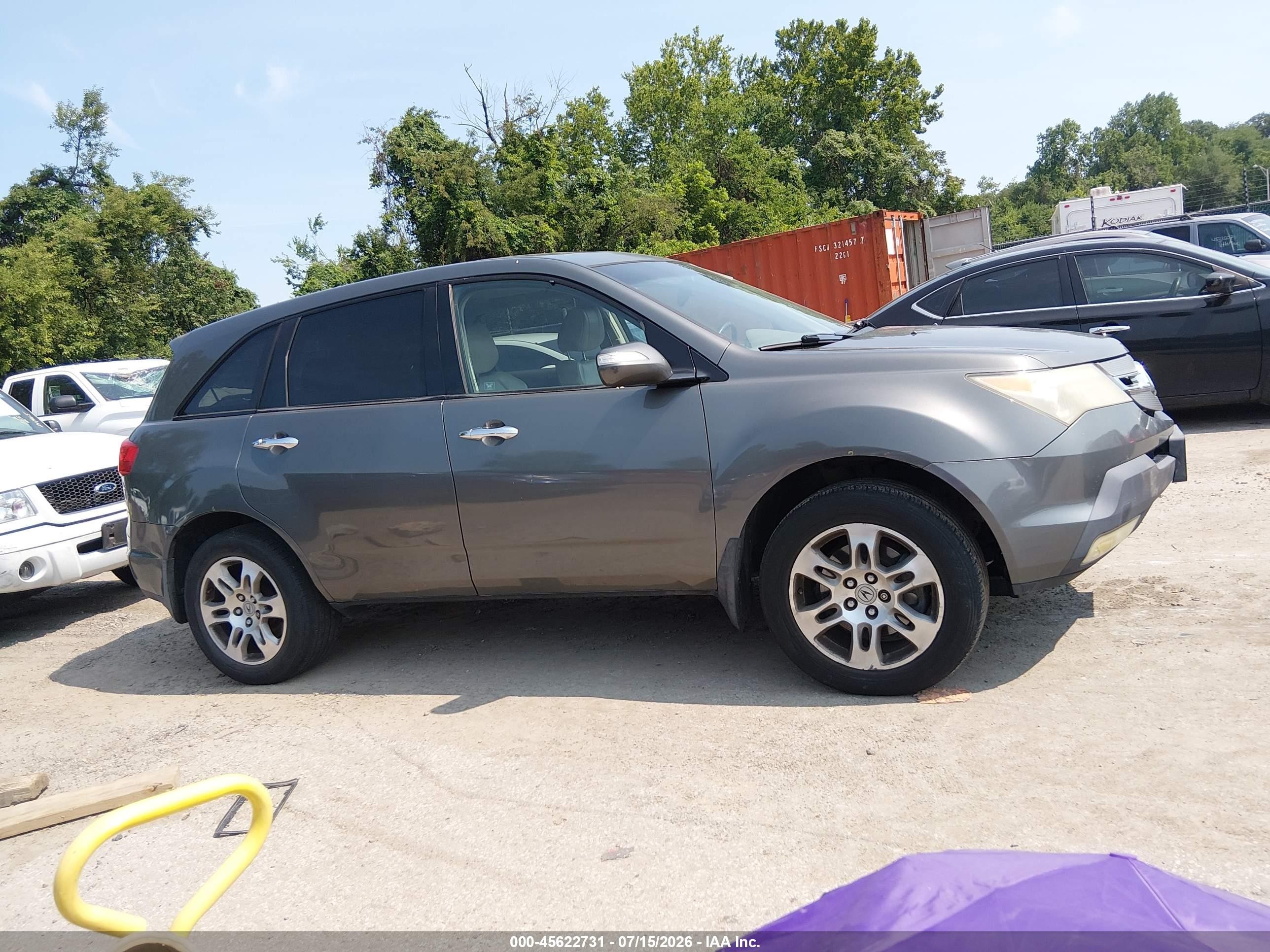 2007 Acura Mdx   Gray vin: 2HNYD28287H529043