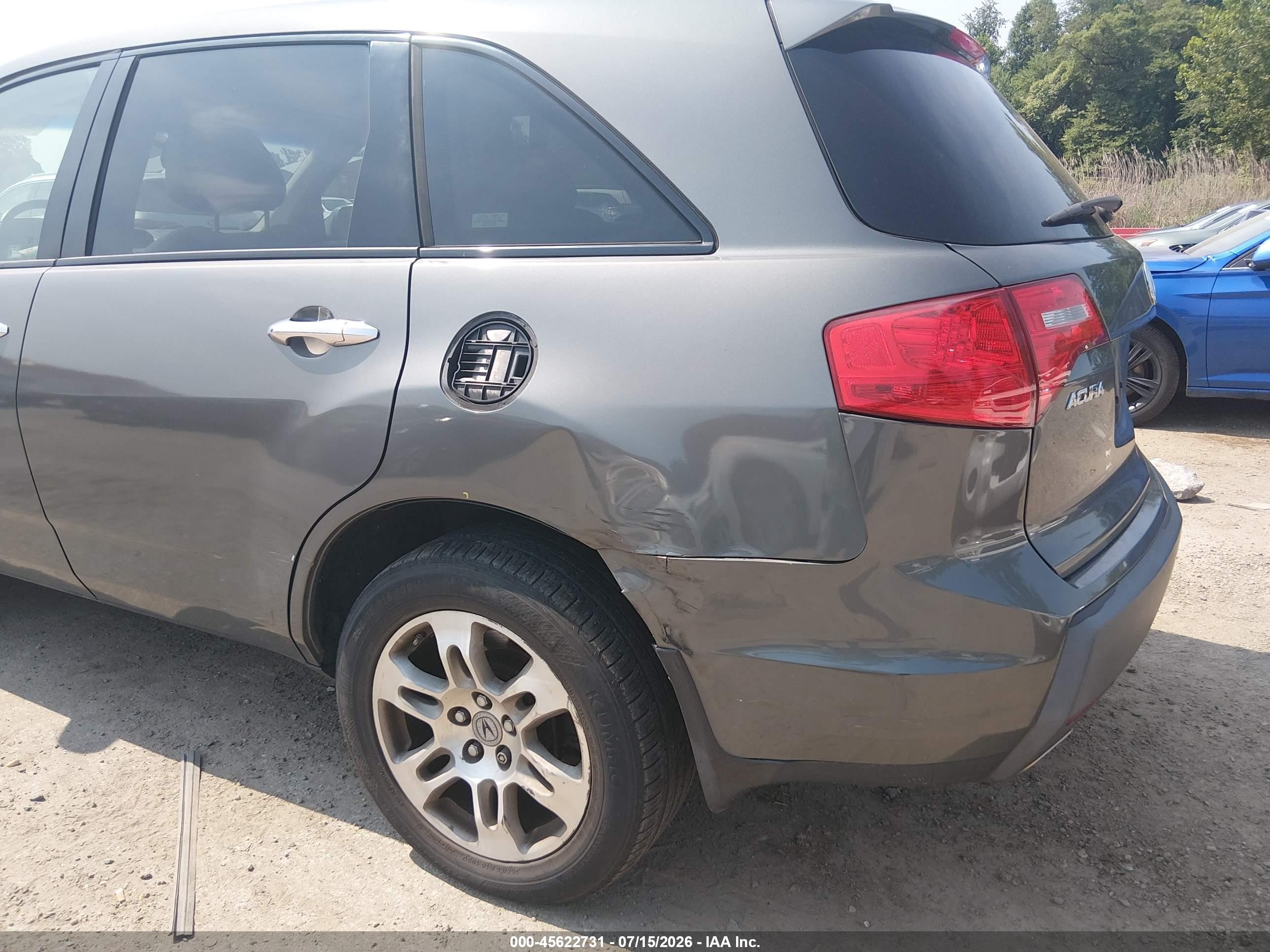 2007 Acura Mdx   Gray vin: 2HNYD28287H529043