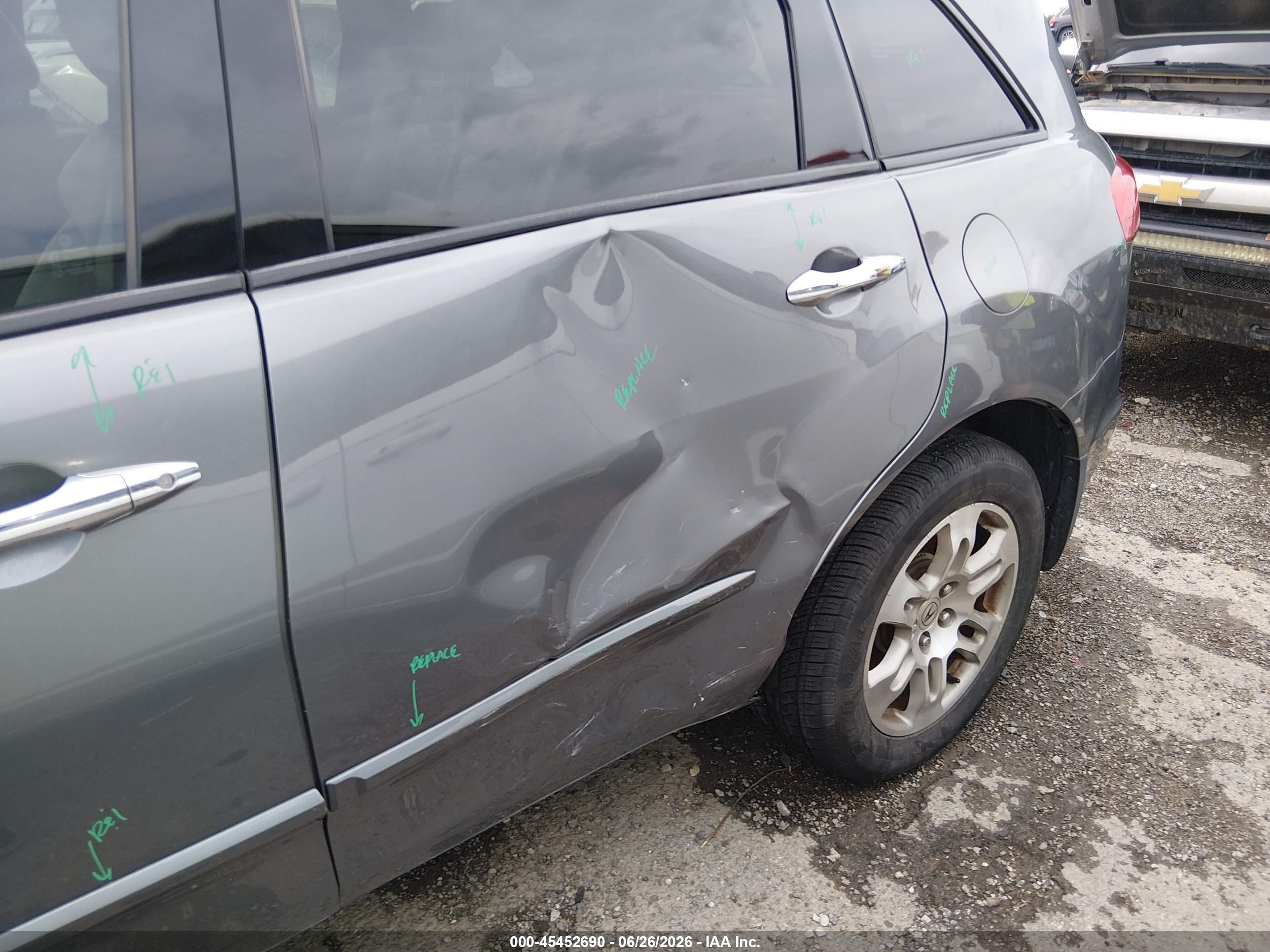 2009 Acura Mdx   Gray vin: 2HNYD28299H516482