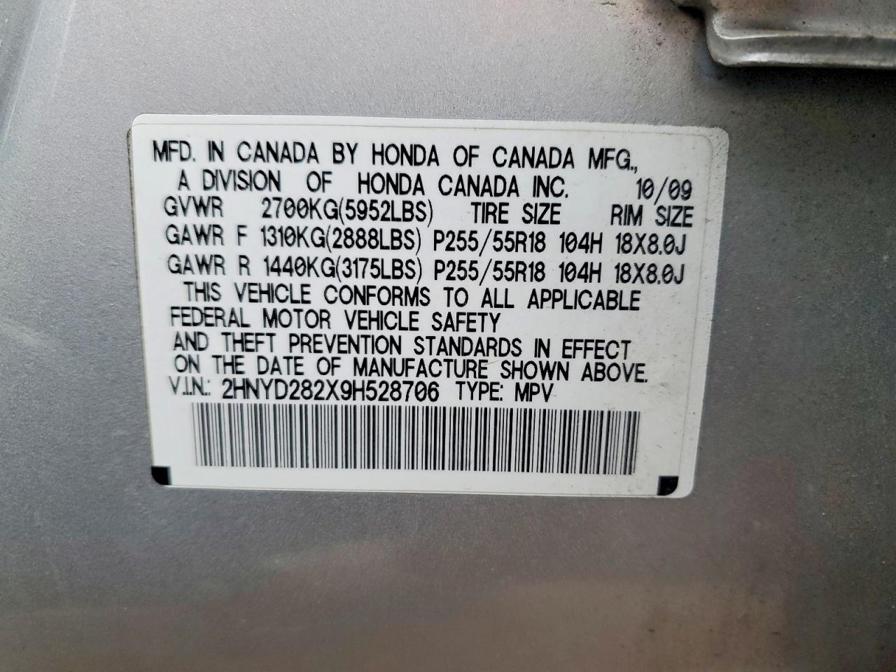 2009 Acura Mdx Silver vin: 2HNYD282X9H528706