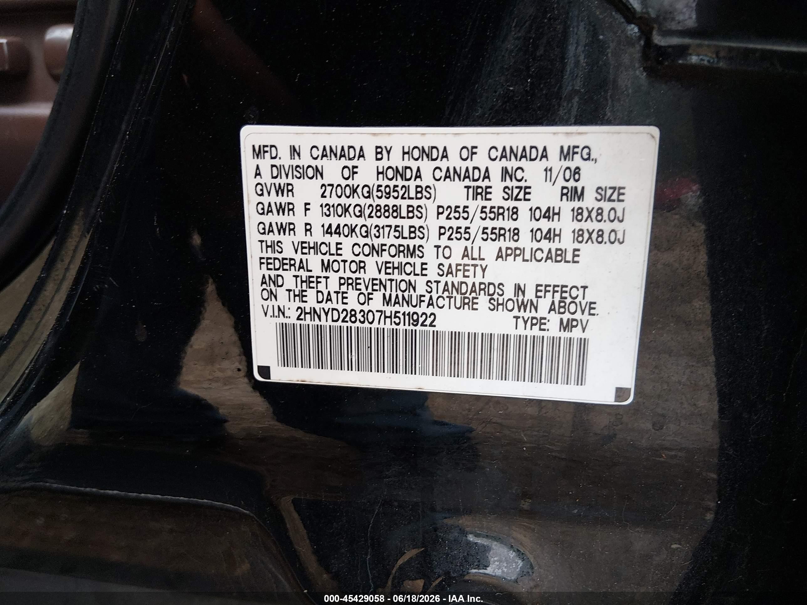 2007 Acura Mdx Technology Package Black vin: 2HNYD28307H511922