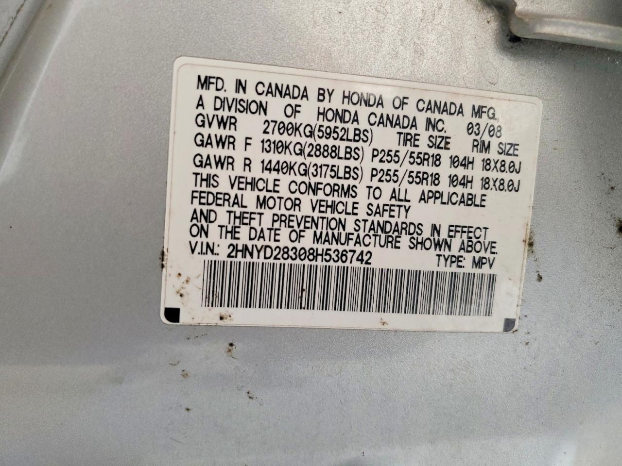 2008 Acura Mdx Technology Silver vin: 2HNYD28308H536742