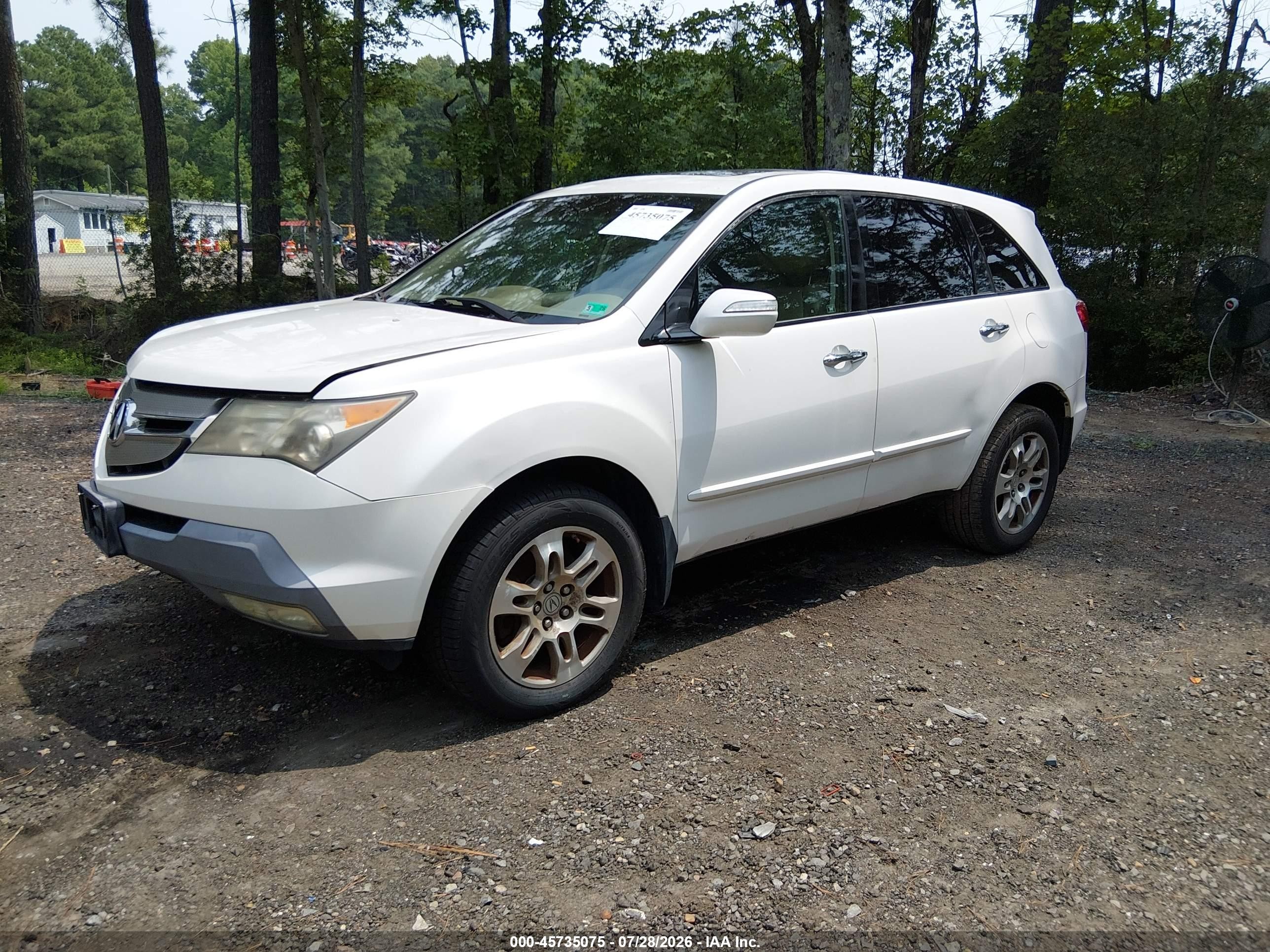 2008 Acura Mdx Technology Package White vin: 2HNYD28318H501644
