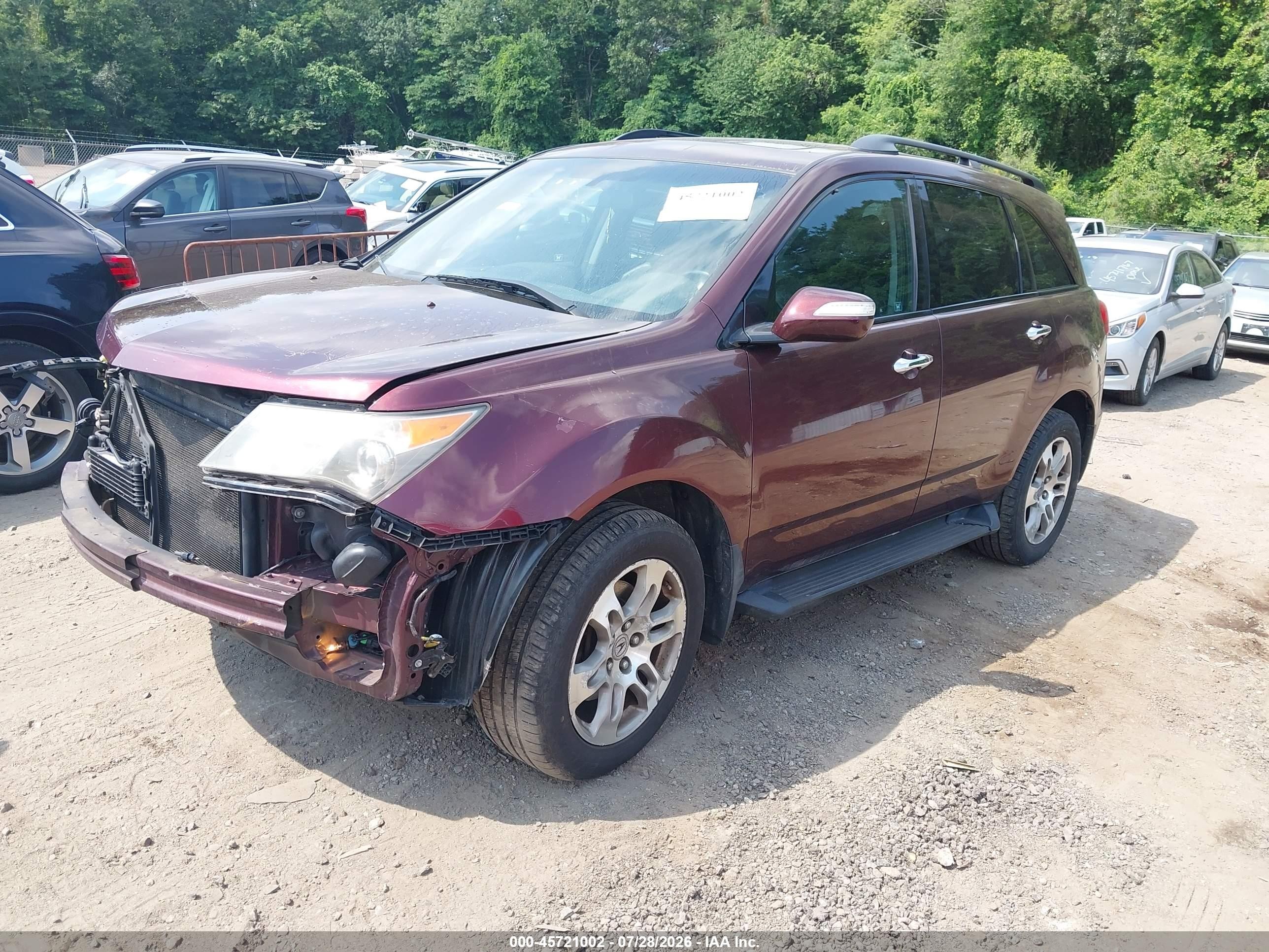 2007 Acura Mdx Technology Package Maroon vin: 2HNYD28327H525675