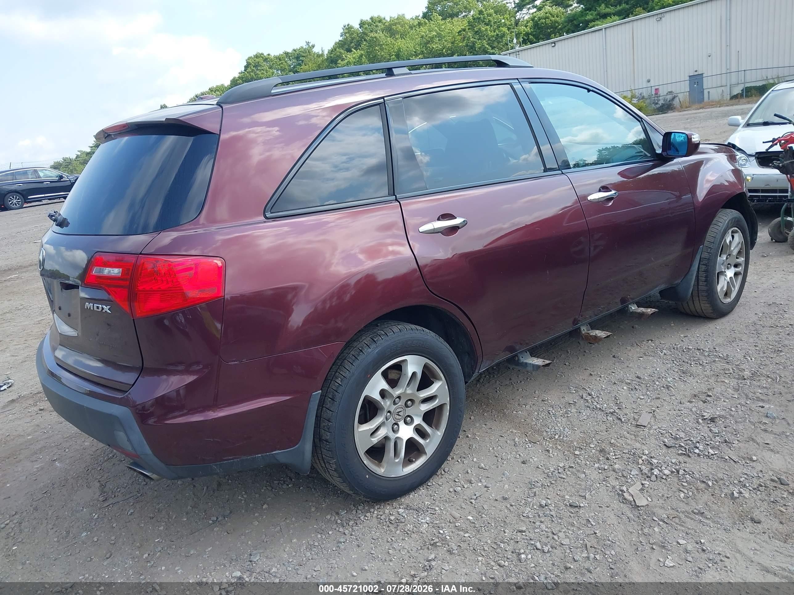 2007 Acura Mdx Technology Package Maroon vin: 2HNYD28327H525675