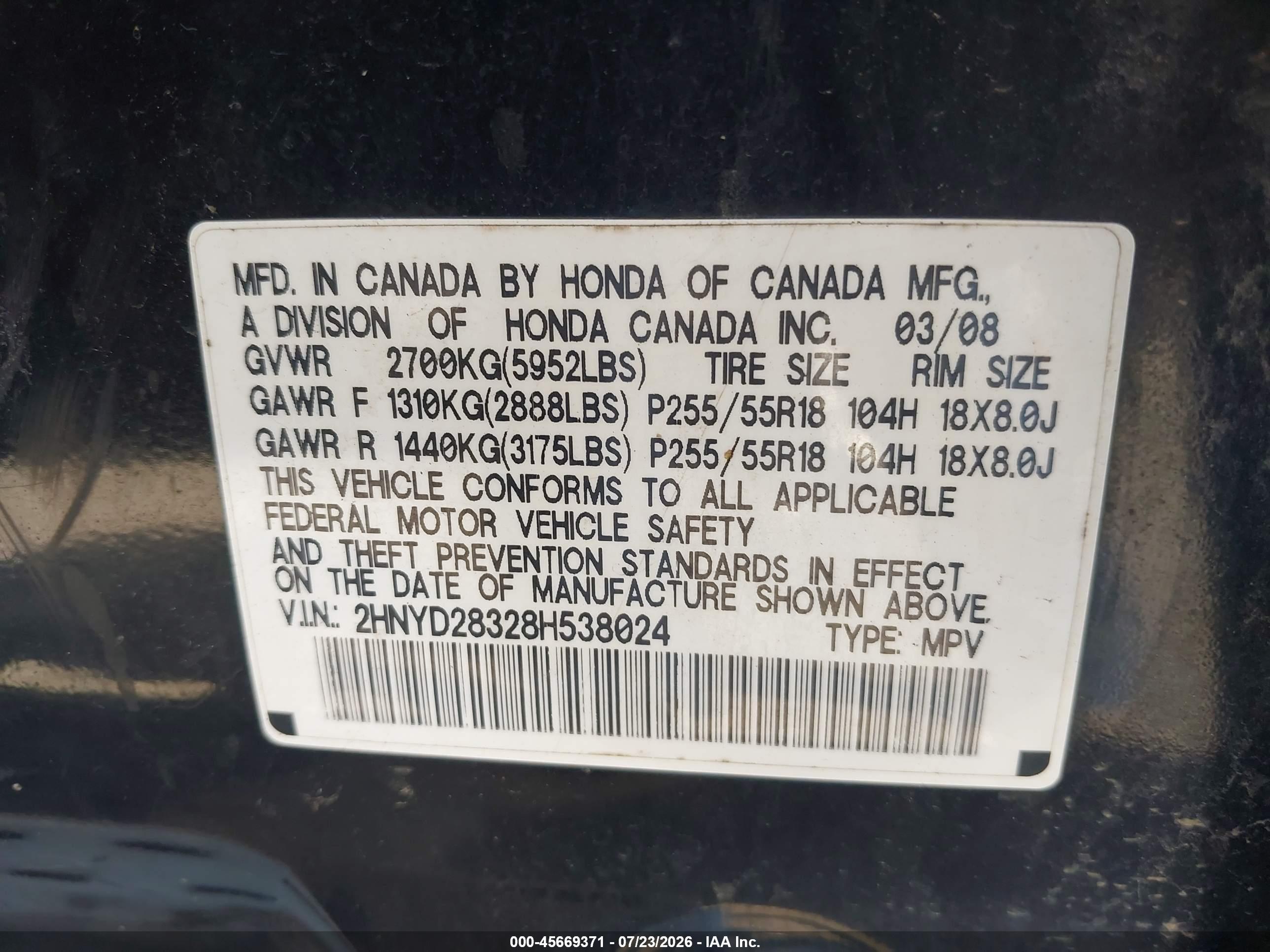 2008 Acura Mdx Technology Package Black vin: 2HNYD28328H538024