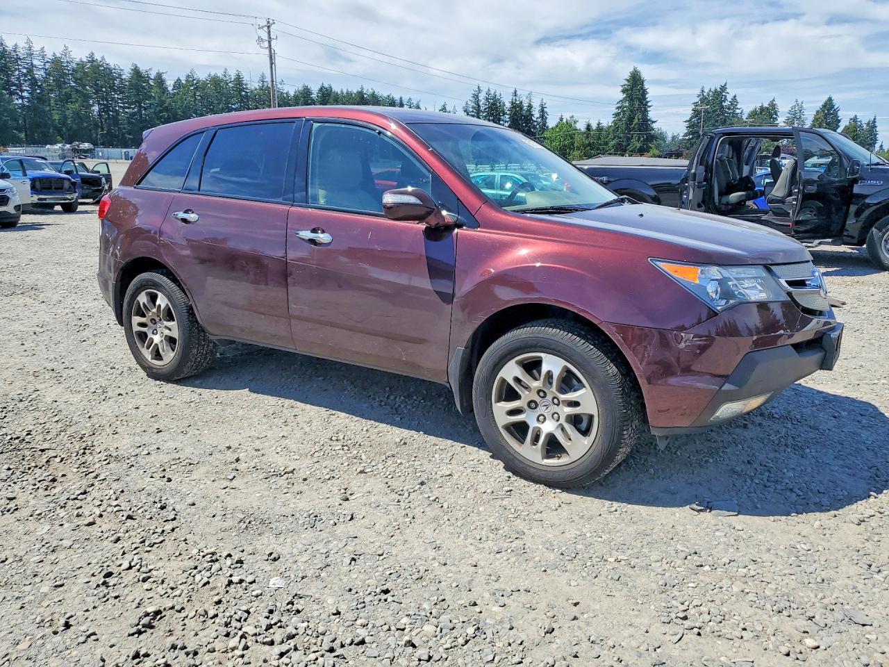 2007 Acura Mdx Technology Maroon vin: 2HNYD28337H526611