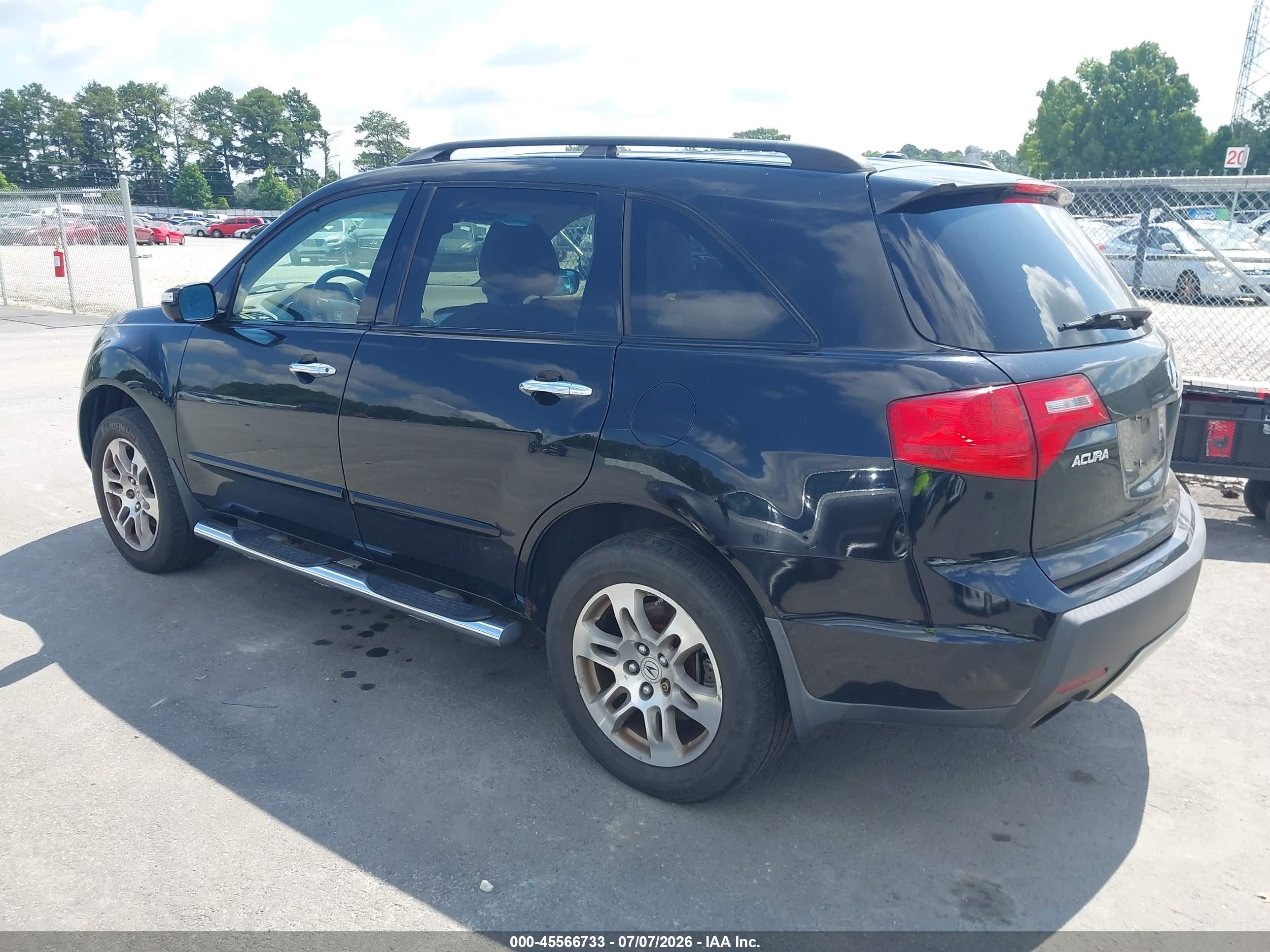 2007 Acura Mdx Technology Package Black vin: 2HNYD28337H549029