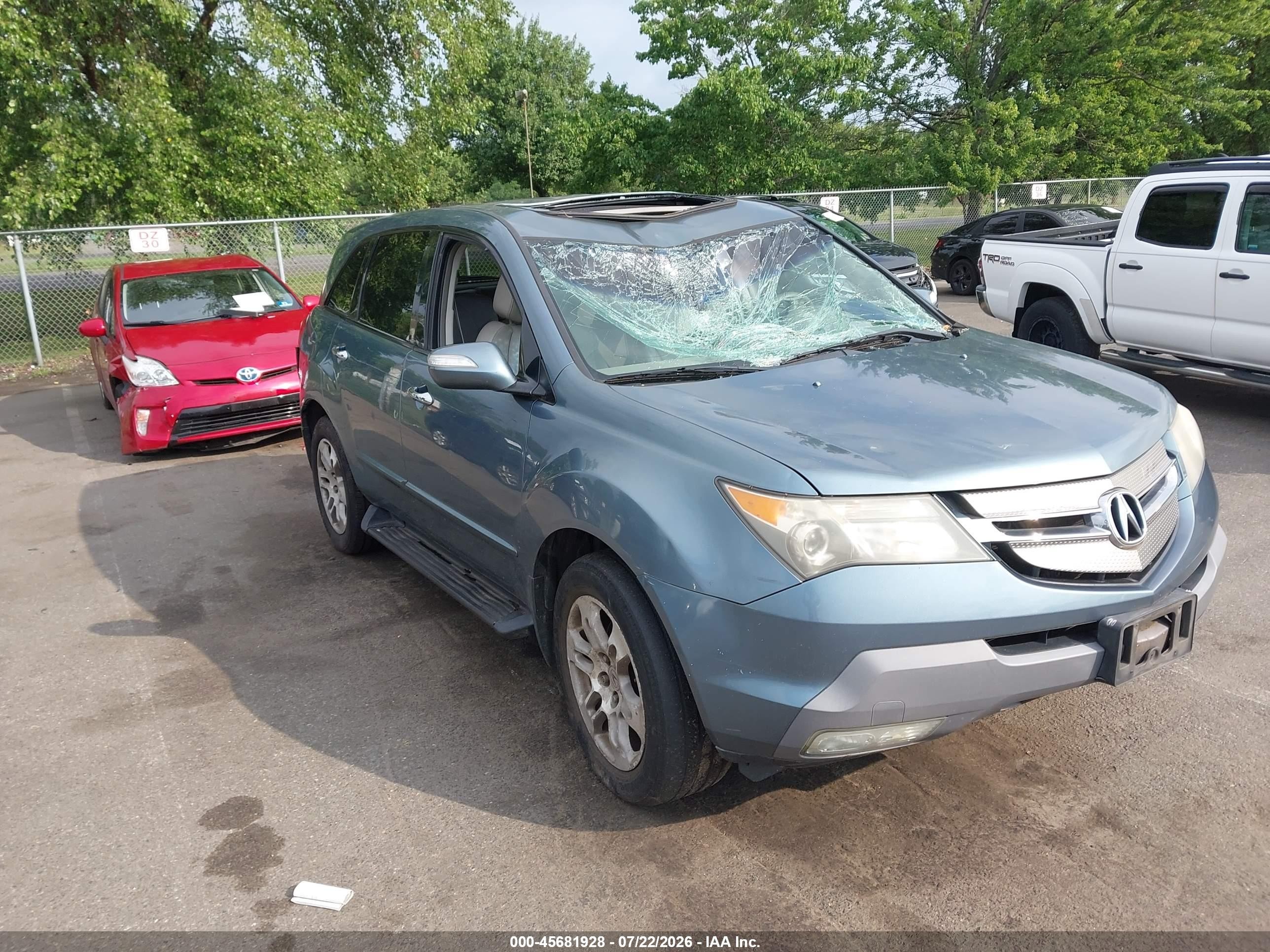 2007 Acura Mdx Technology Package Blue vin: 2HNYD28347H529193