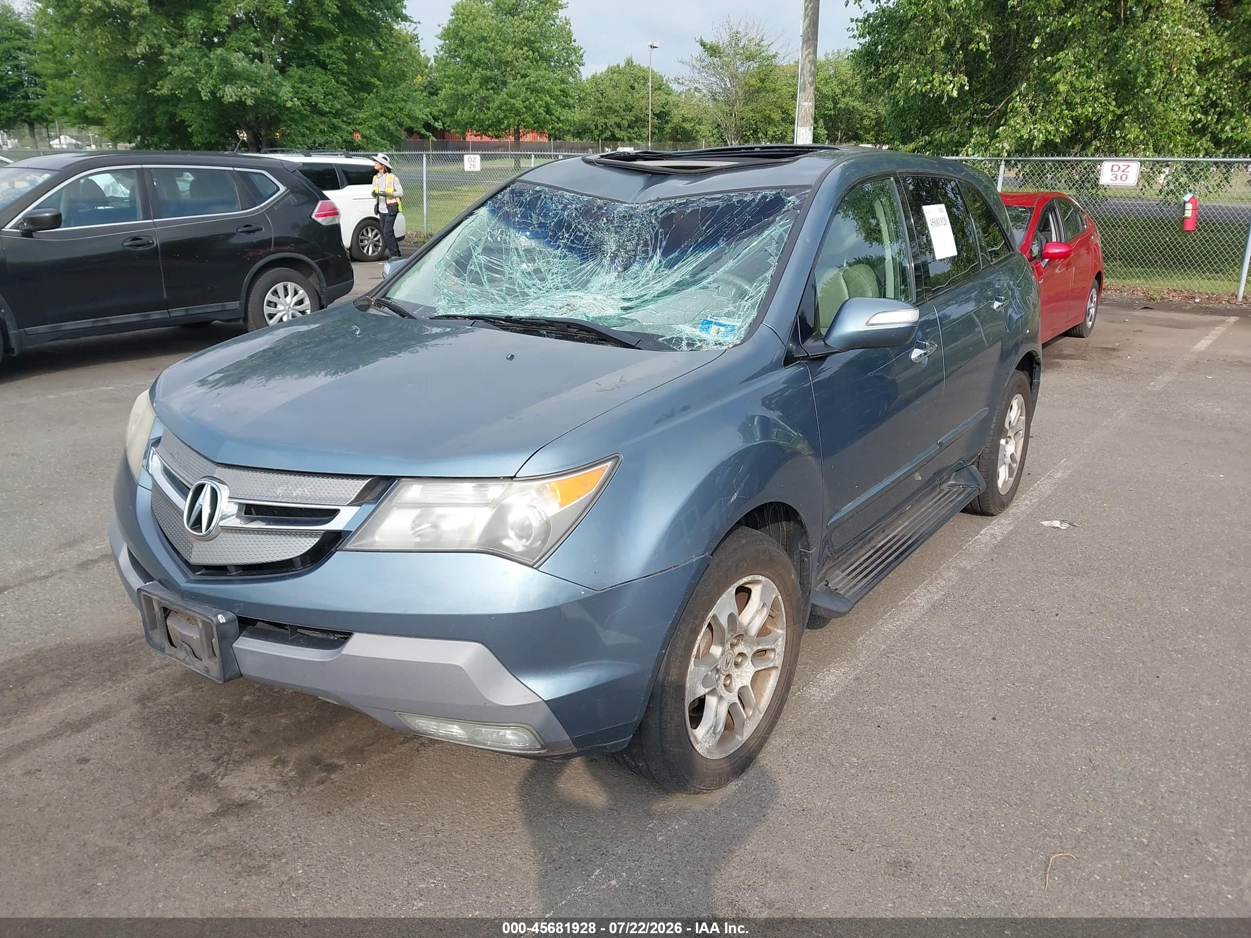 2007 Acura Mdx Technology Package Blue vin: 2HNYD28347H529193
