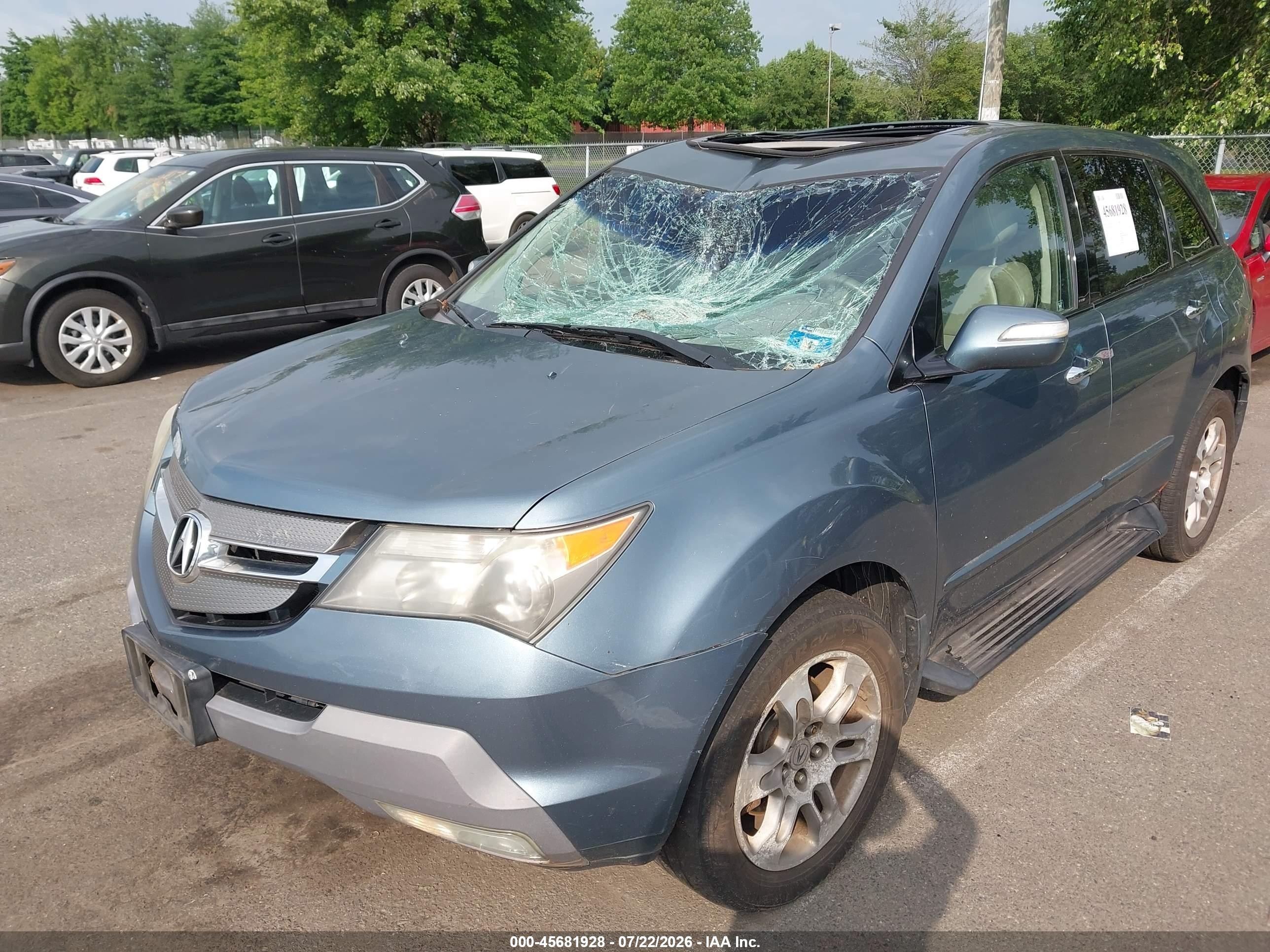 2007 Acura Mdx Technology Package Blue vin: 2HNYD28347H529193