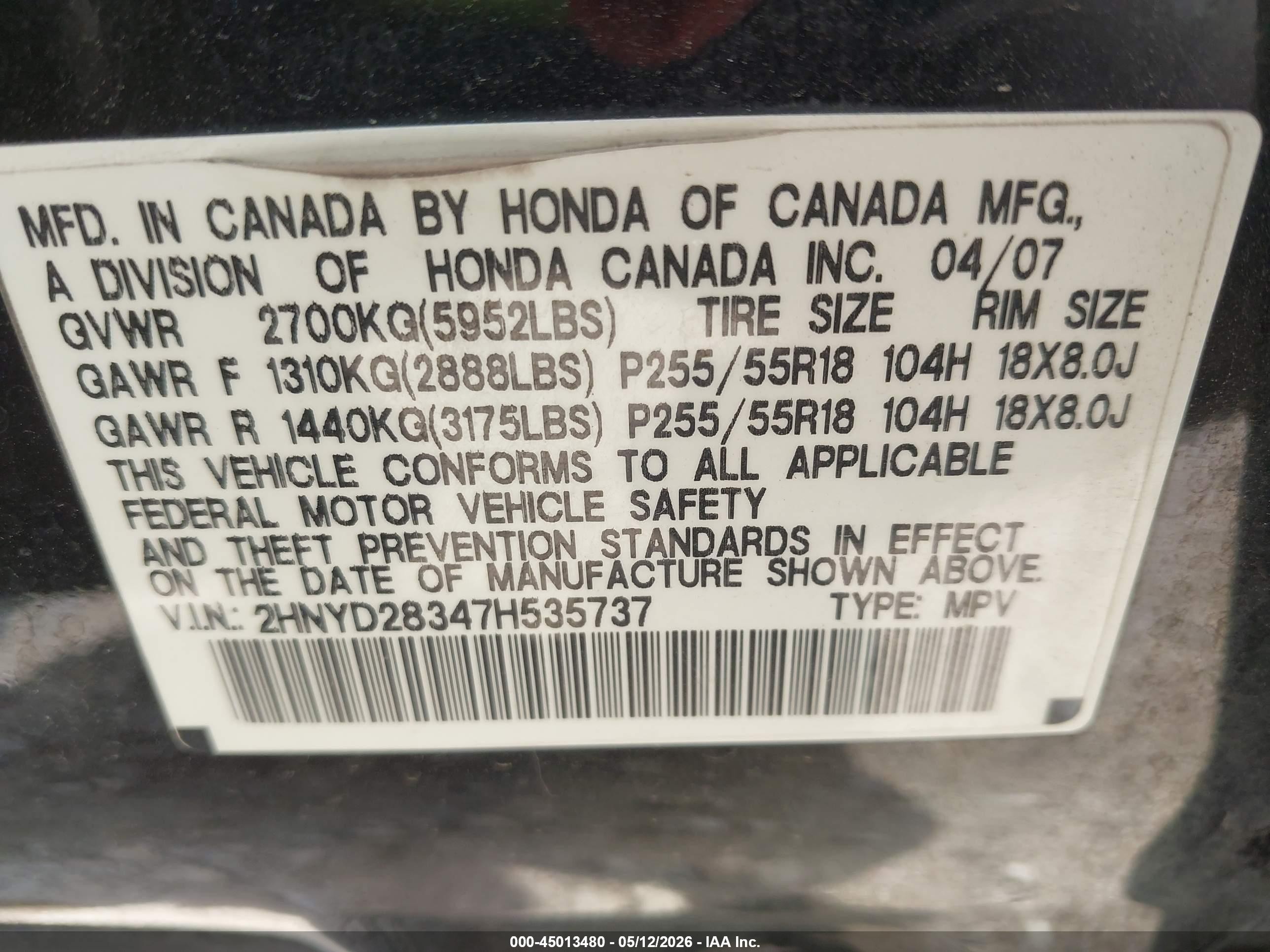 2007 Acura Mdx Technology Package Black vin: 2HNYD28347H535737